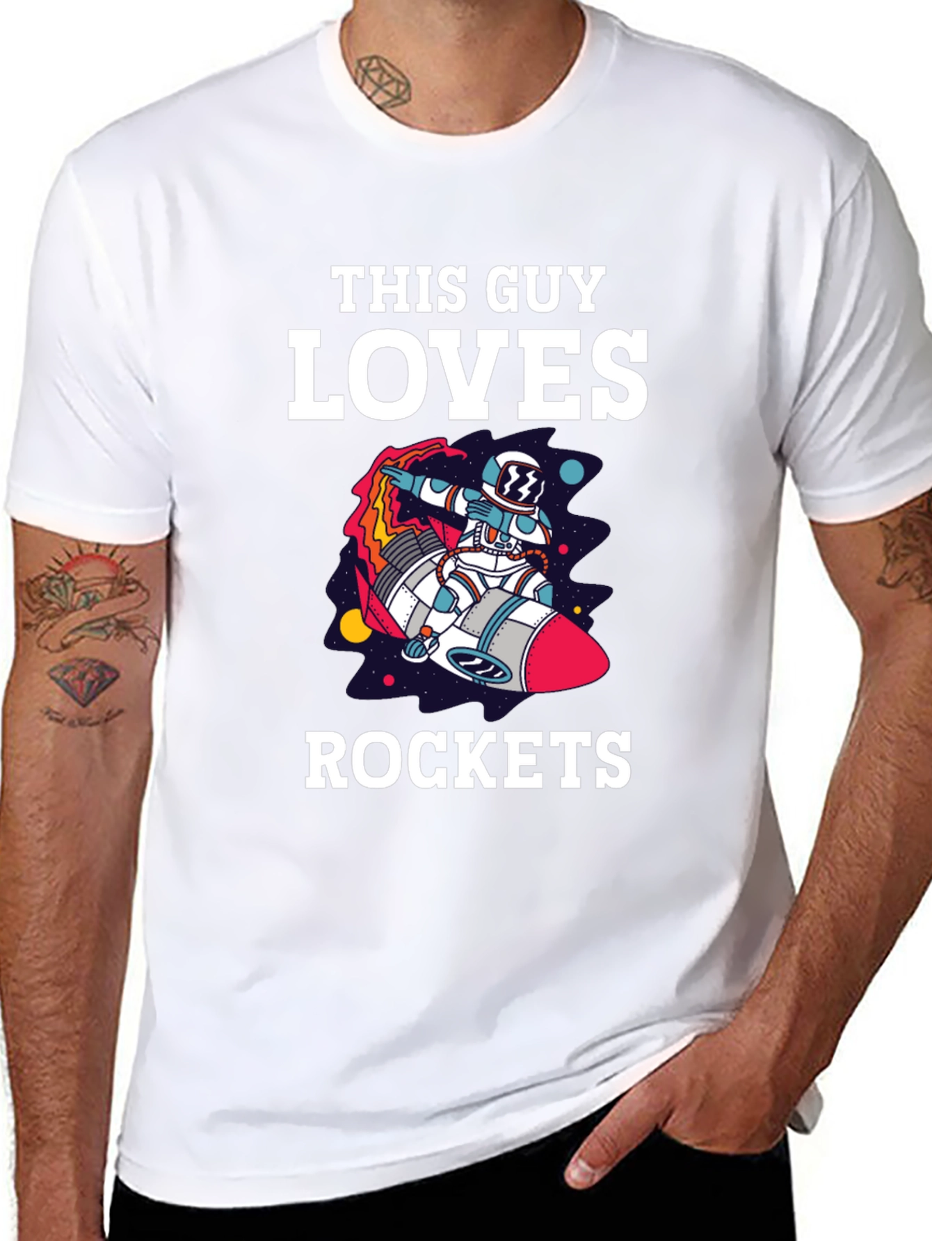 This Guy Loves Rockets Graphic T-Shirt