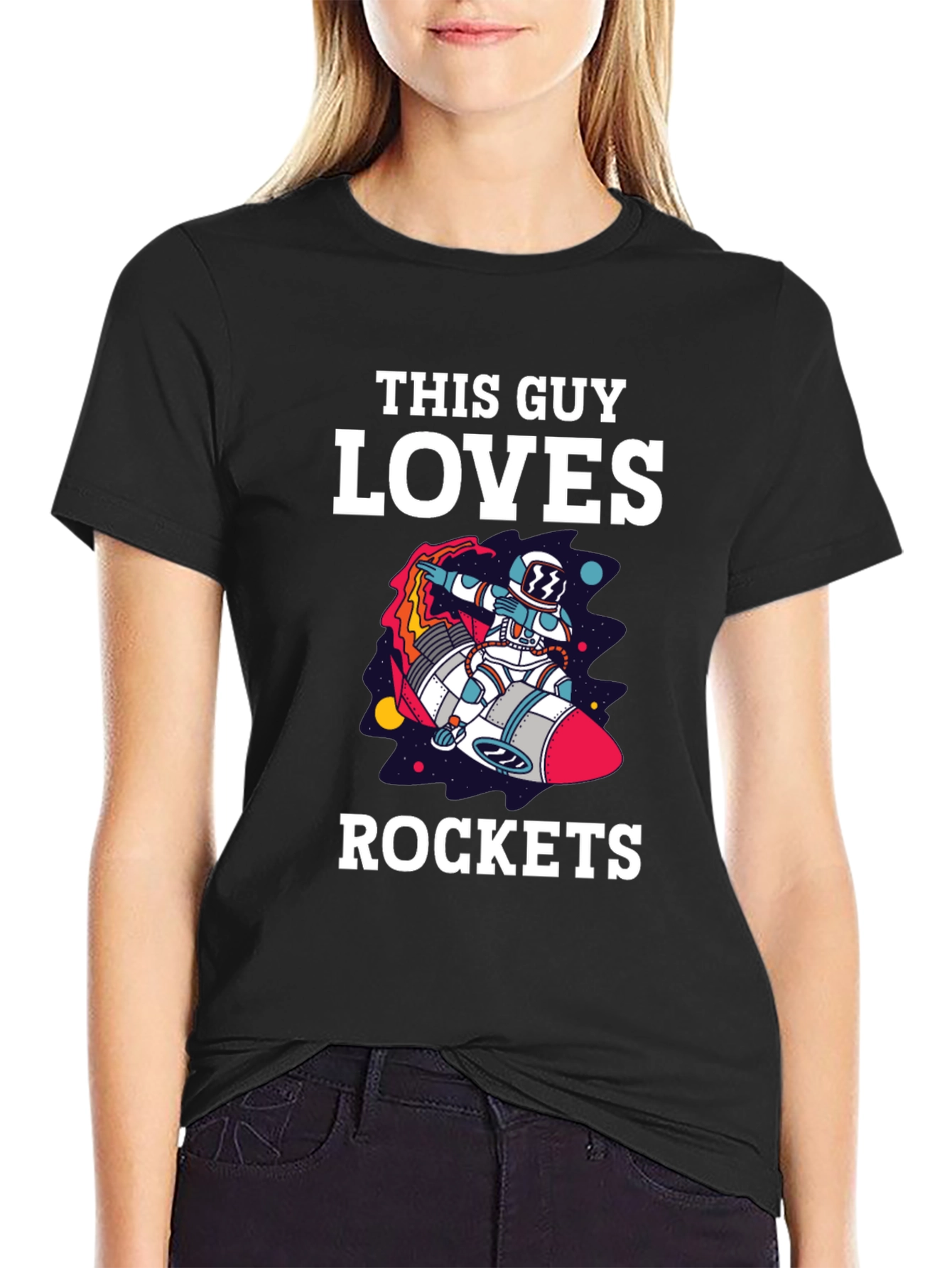 This Guy Loves Rockets Graphic T-Shirt