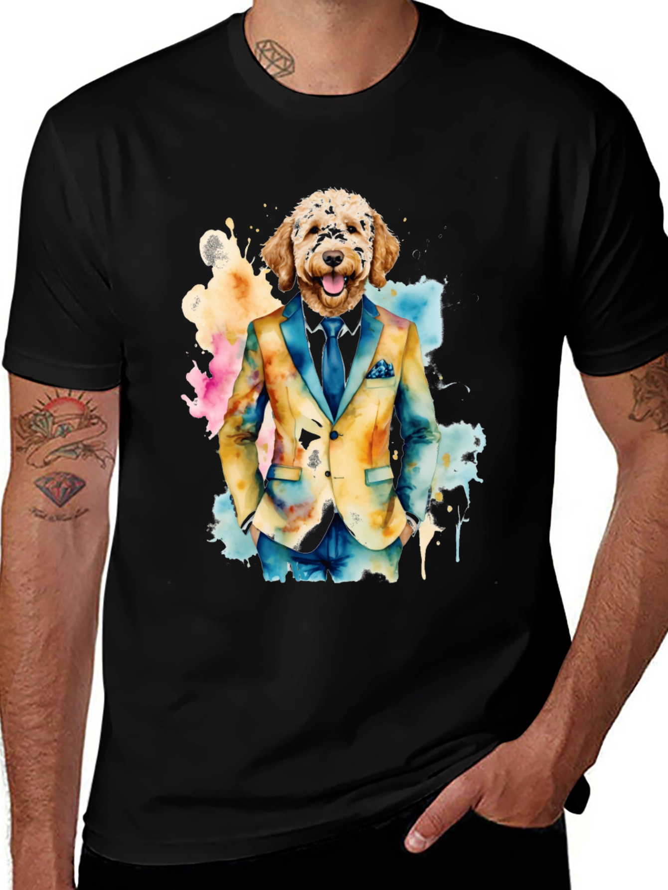 Dog in Suit Graphic Tee - Stylish & Unique!