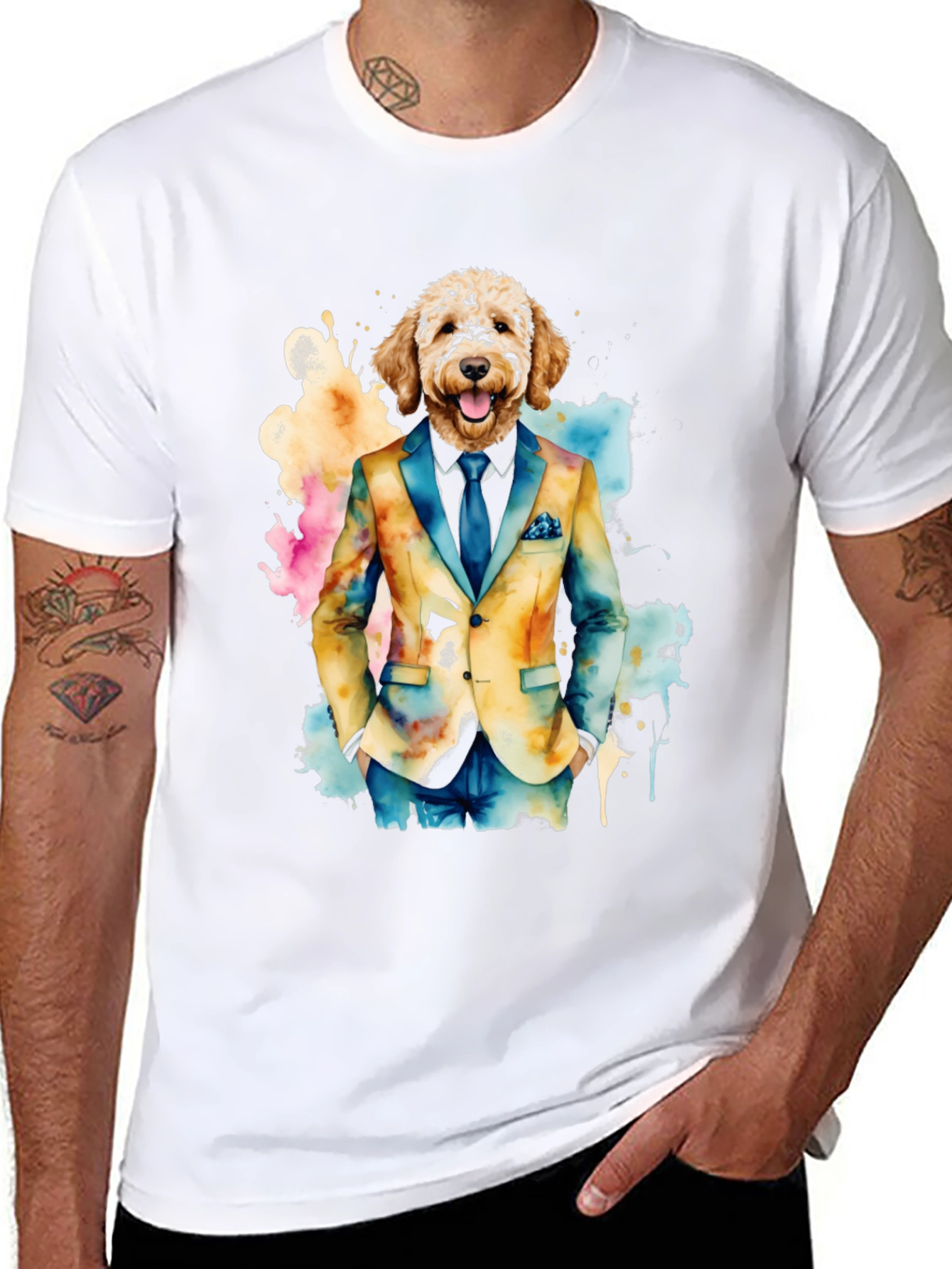 Dog in Suit Graphic Tee - Stylish & Unique!