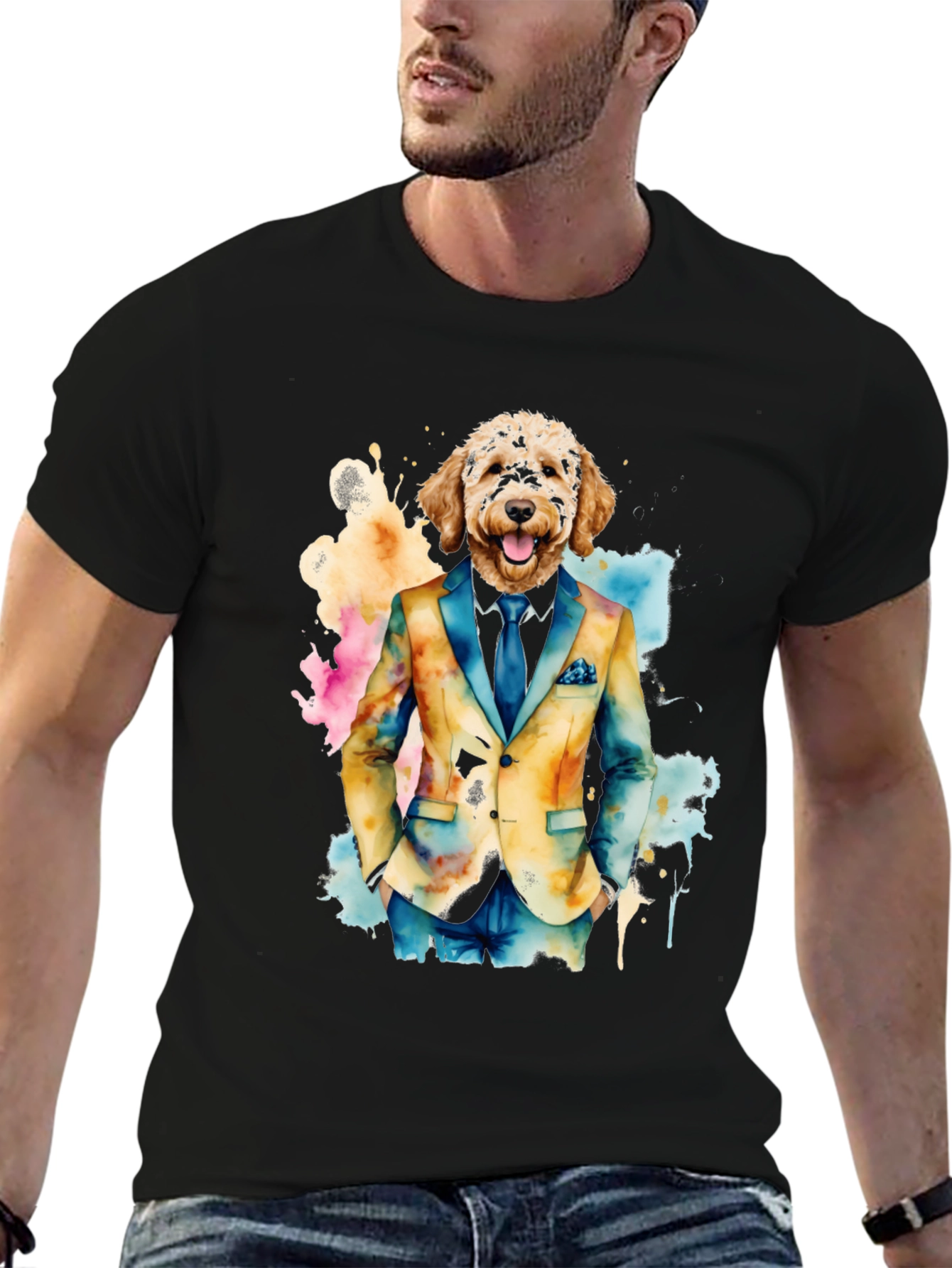 Dog in Suit Graphic Tee - Stylish & Unique!