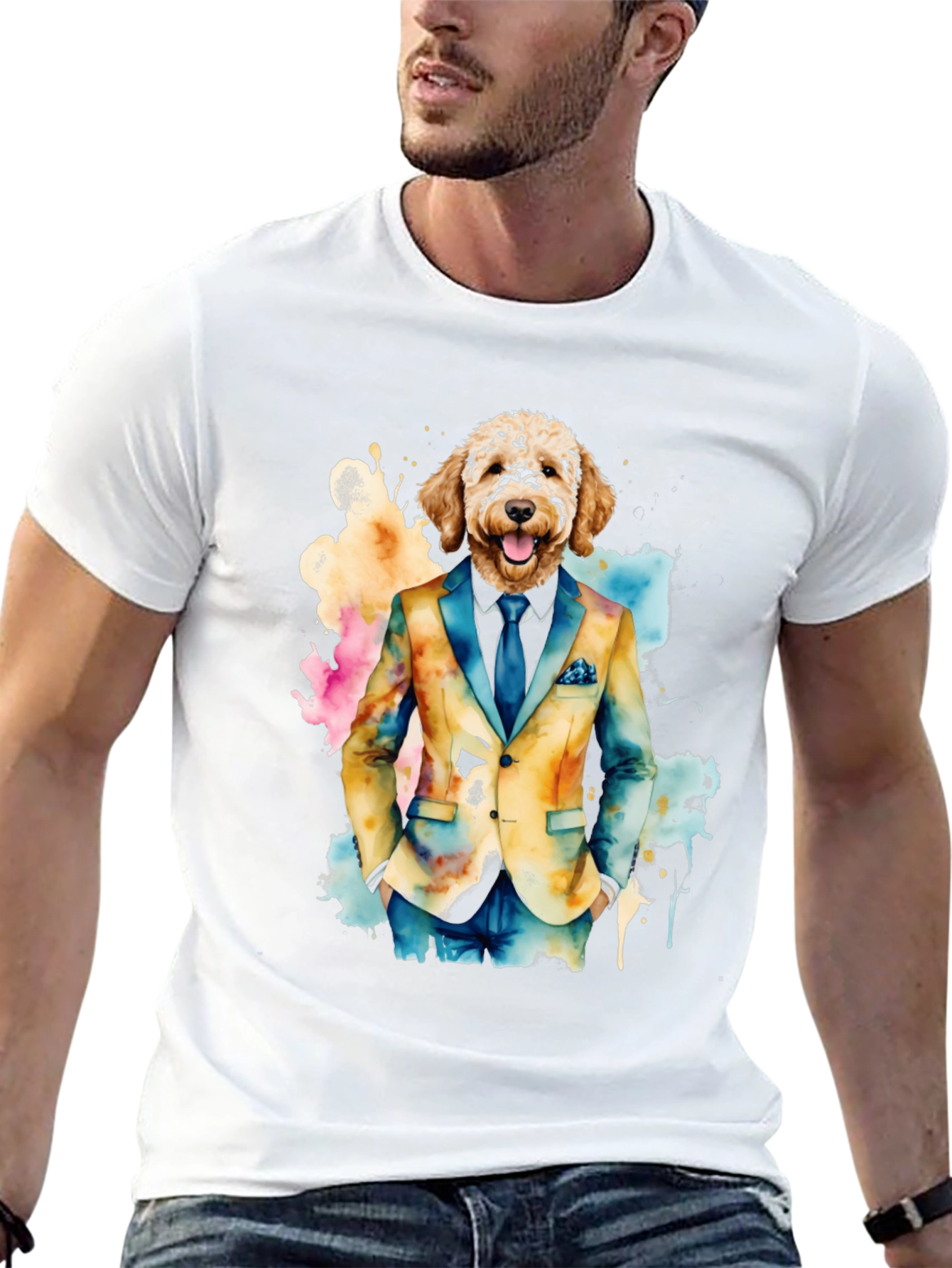 Dog in Suit Graphic Tee - Stylish & Unique!