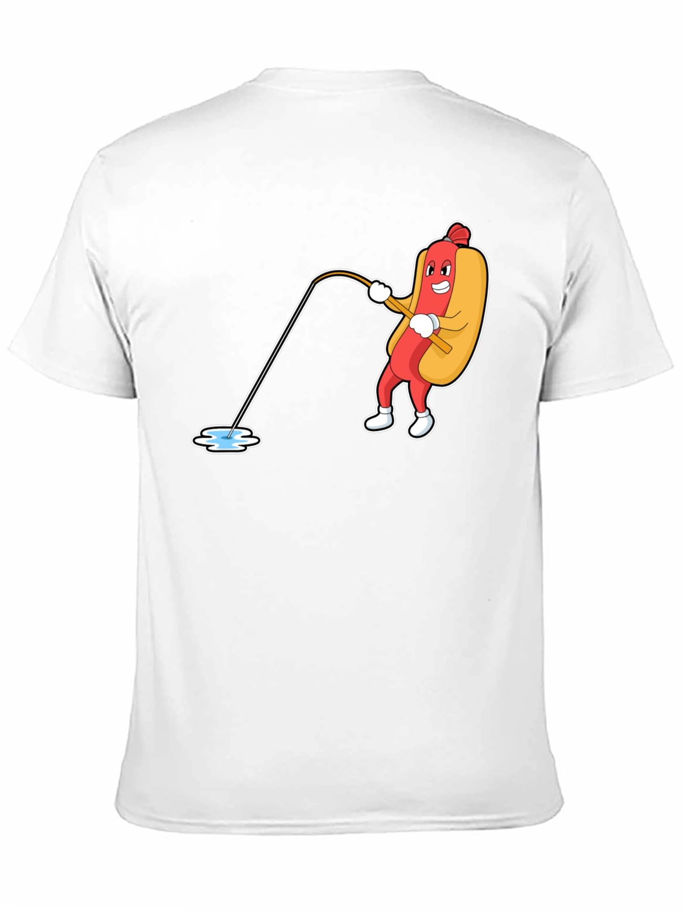 Funny Hotdog Fishing Graphic Tee