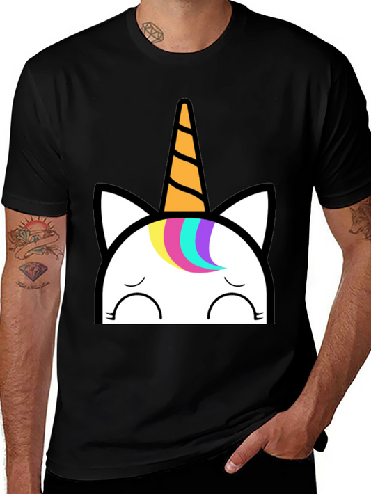 Unicorn Graphic Tee - Black Casual T-Shirt