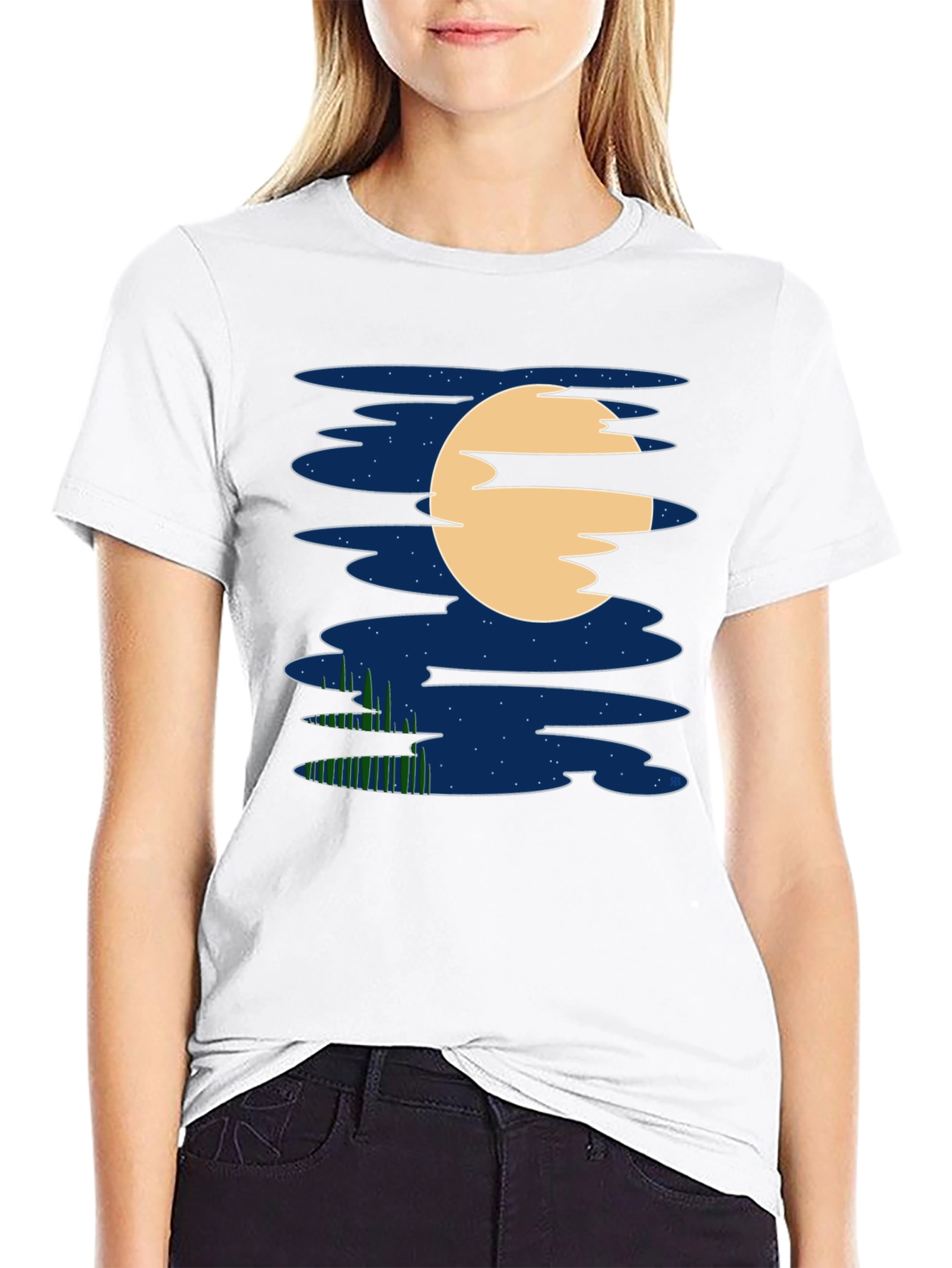 Night Sky Moon T-Shirt - Unique Graphic Tee