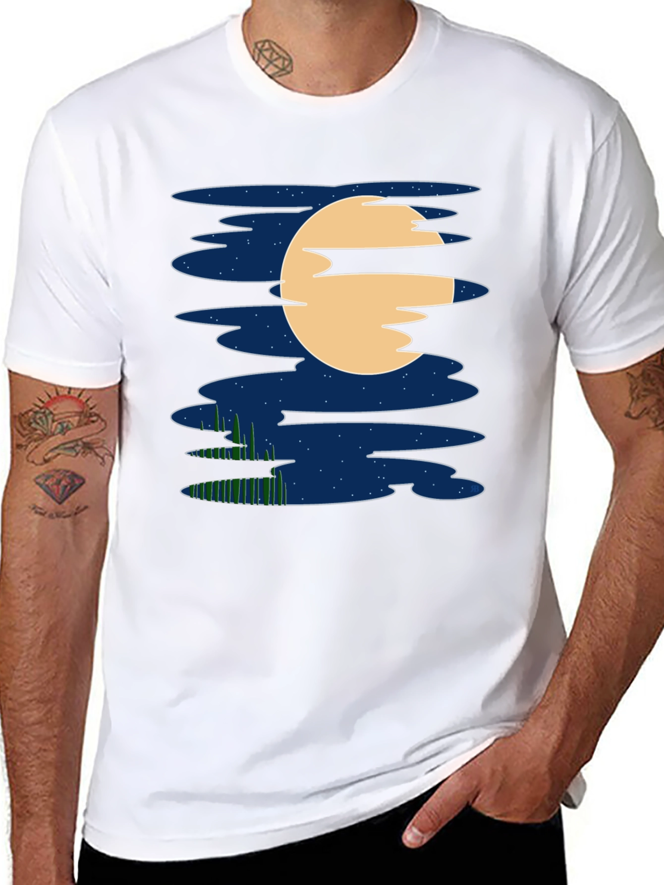 Night Sky Moon T-Shirt - Unique Graphic Tee