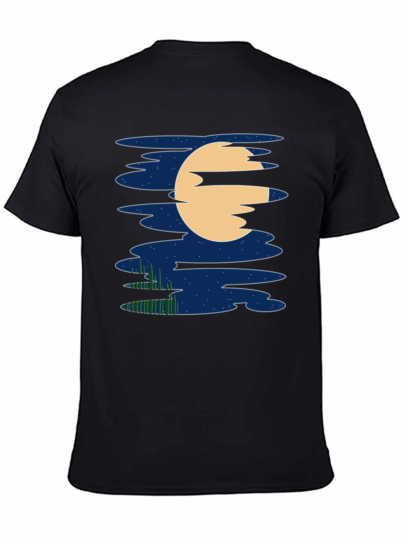 Night Sky Moon T-Shirt - Unique Graphic Tee