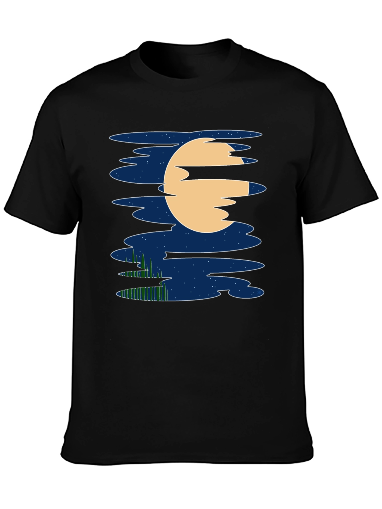 Night Sky Moon T-Shirt - Unique Graphic Tee