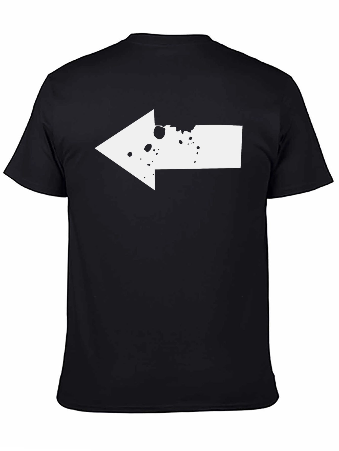 Left Arrow Graphic Tee - Black Cotton T-Shirt