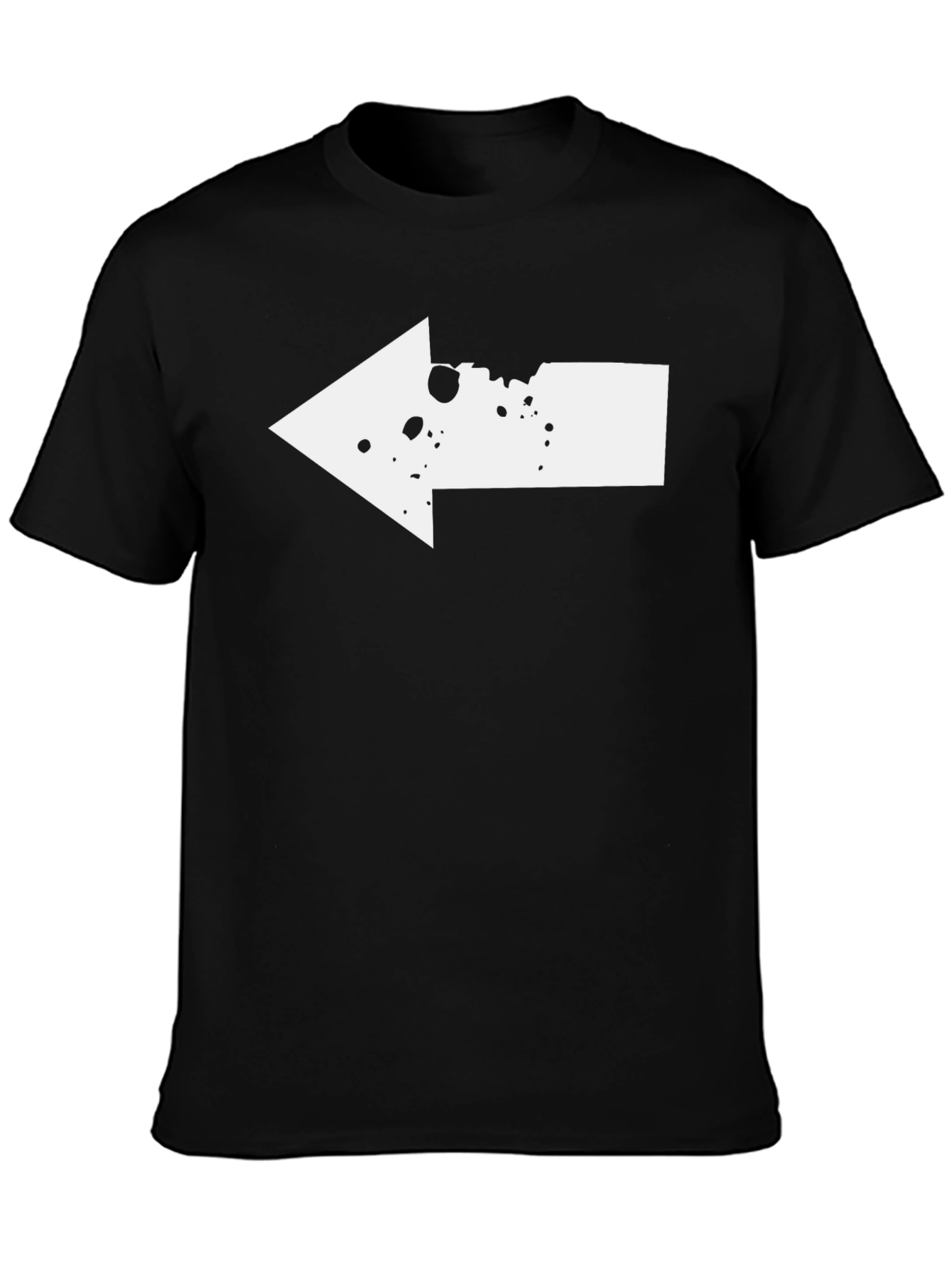 Left Arrow Graphic Tee - Black Cotton T-Shirt
