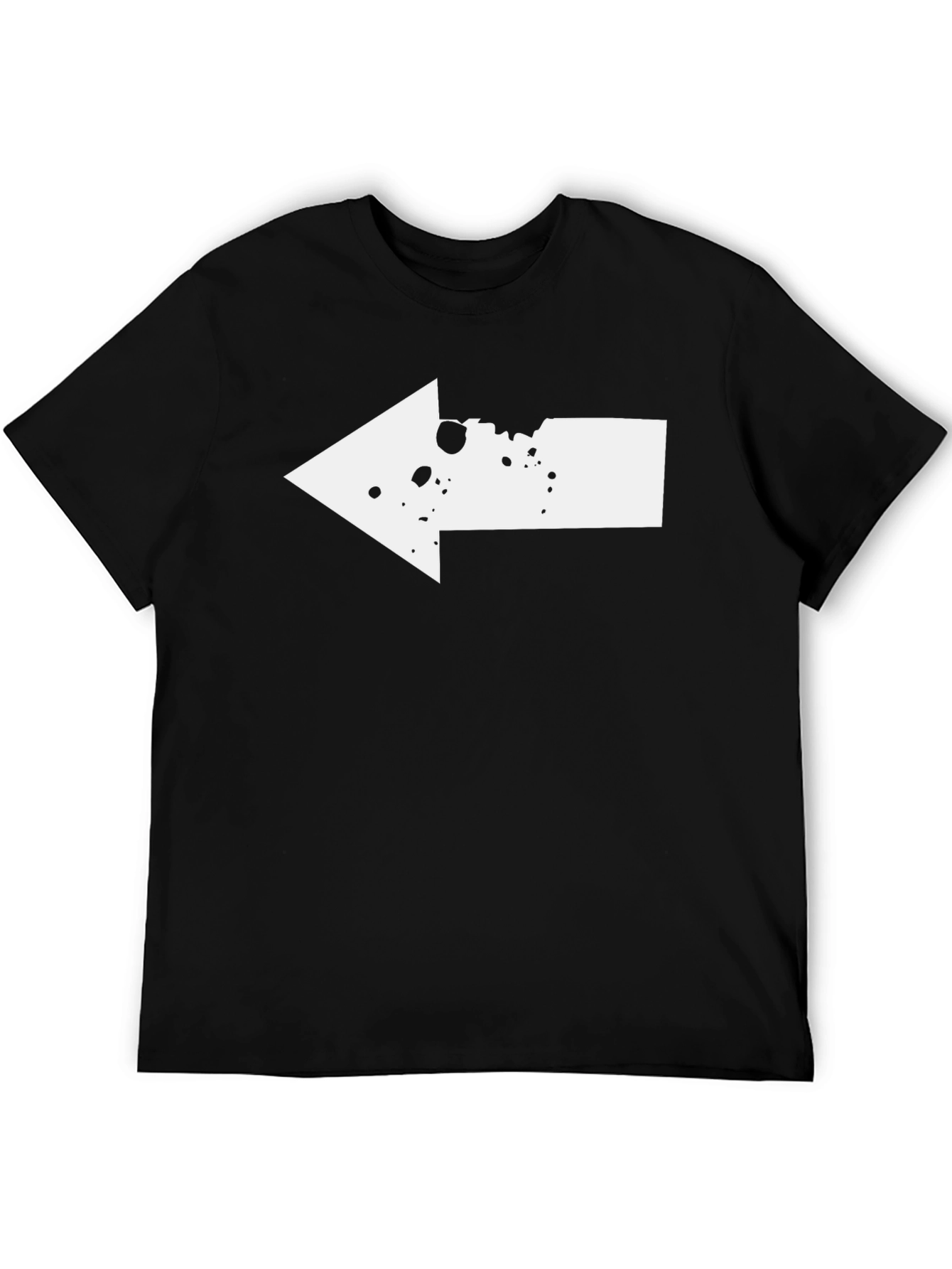 Left Arrow Graphic Tee - Black Cotton T-Shirt