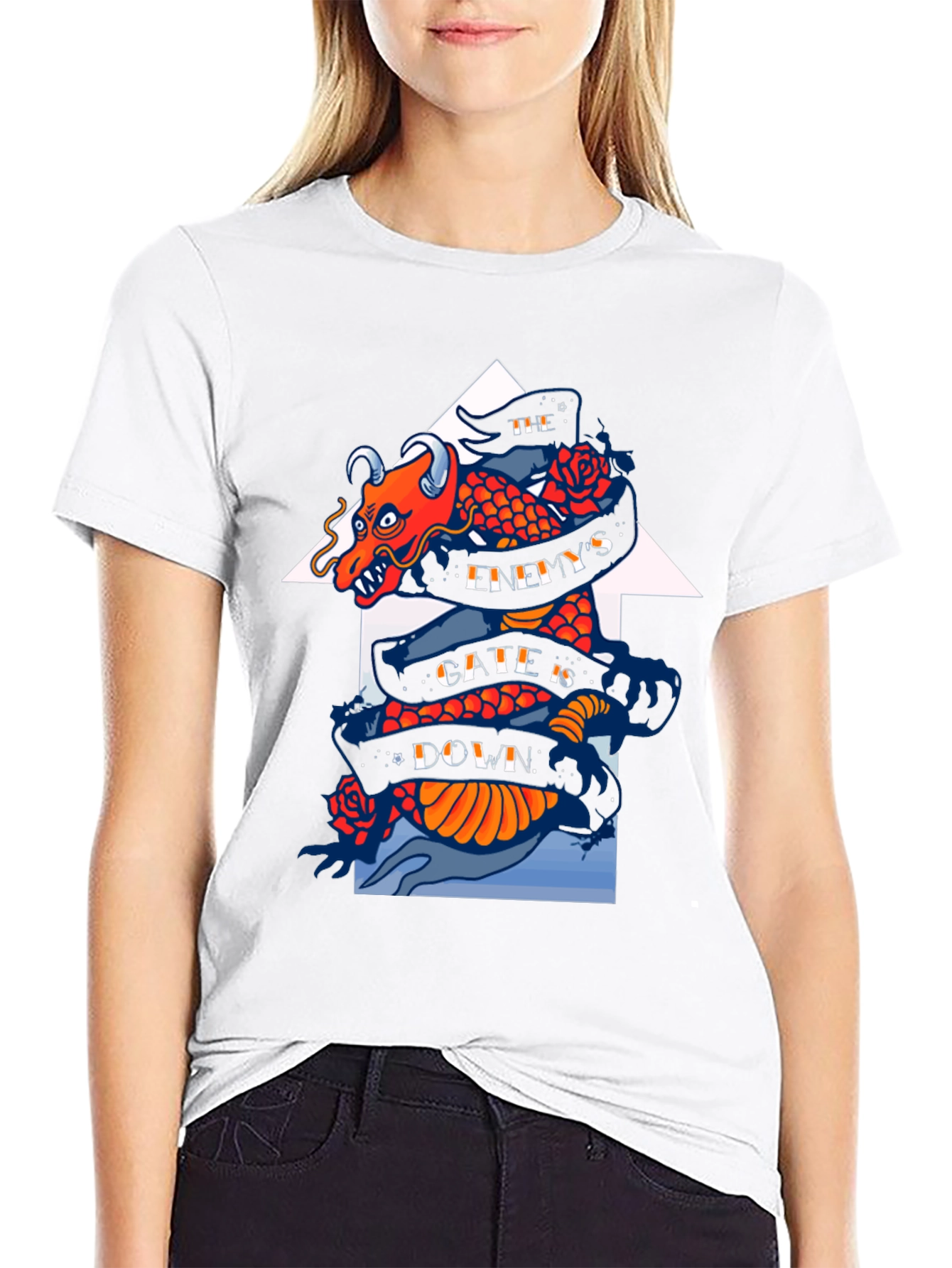 Dragon Graphic Print Black T-Shirt