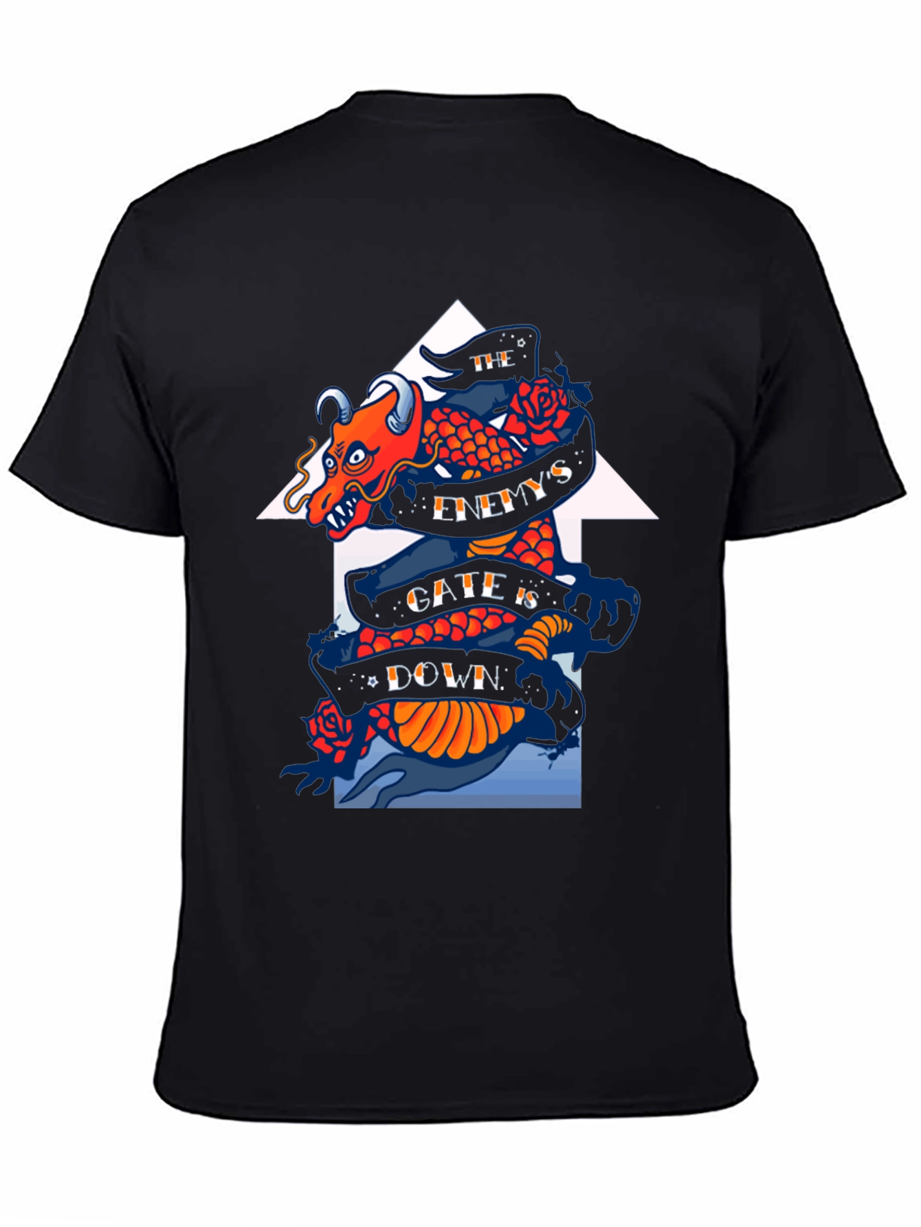 Dragon Graphic Print Black T-Shirt