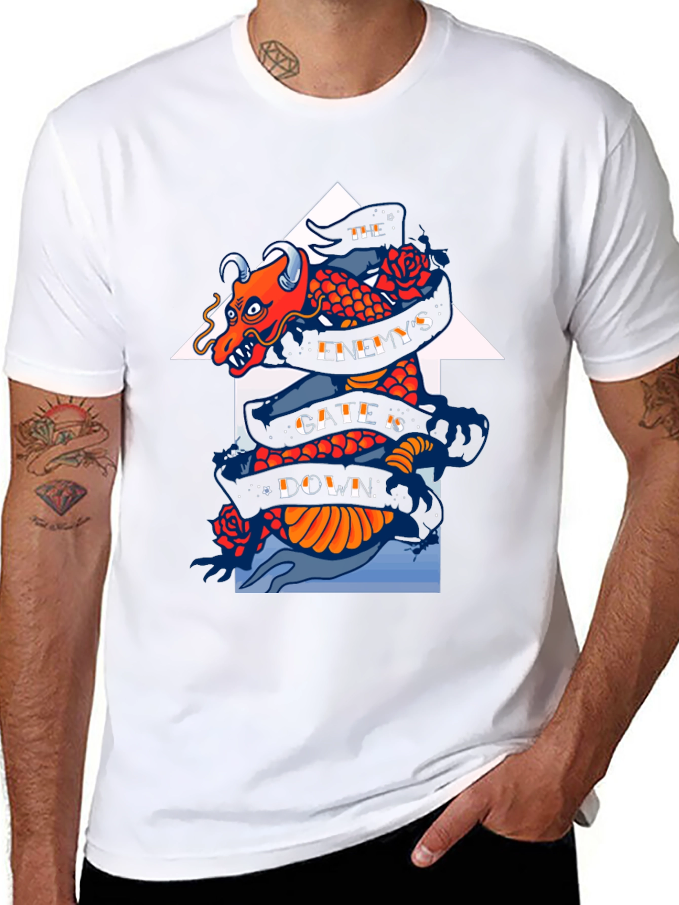 Dragon Graphic Print Black T-Shirt