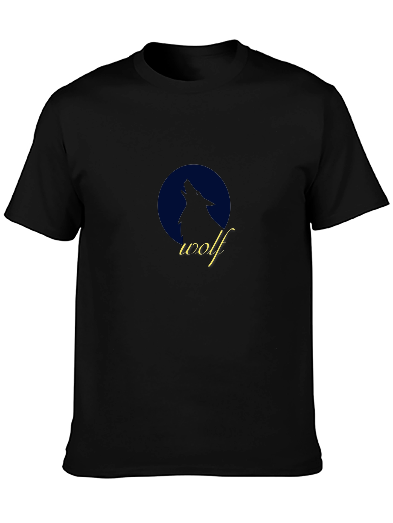 Wolf Silhouette Graphic Tee - Black Cotton T-Shirt