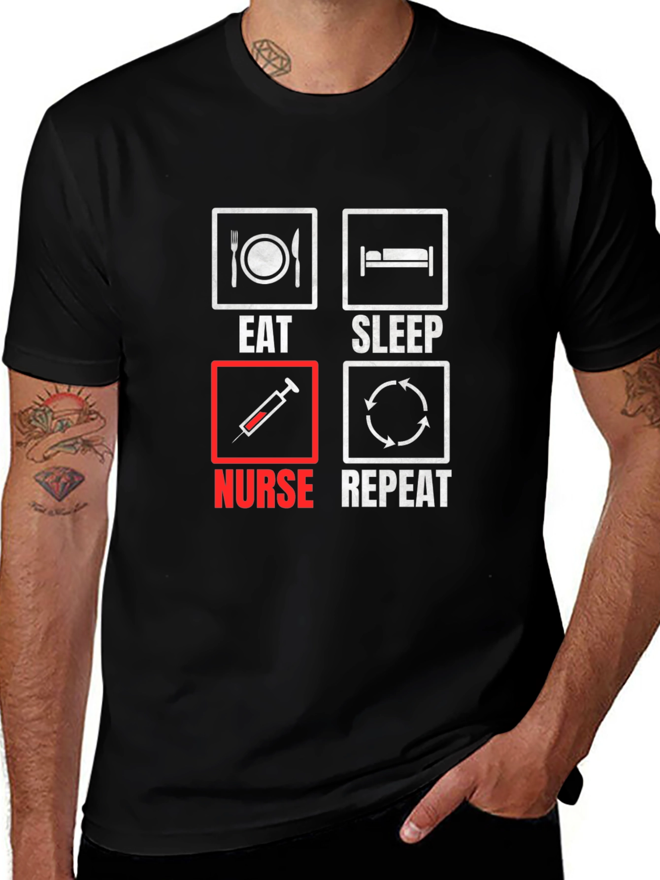 Eat Sleep Nurse Repeat T-Shirt Nurse Apparel