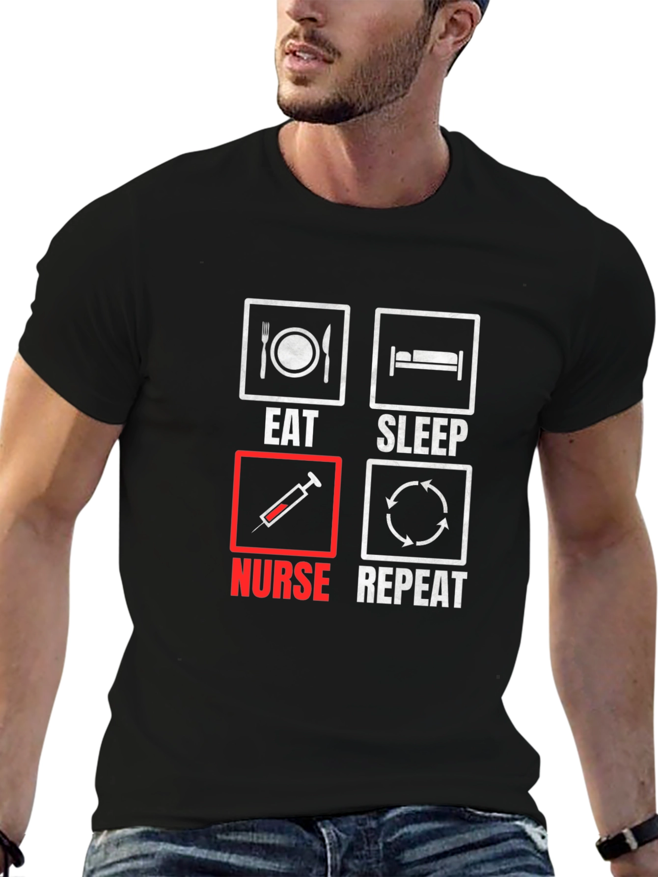 Eat Sleep Nurse Repeat T-Shirt Nurse Apparel