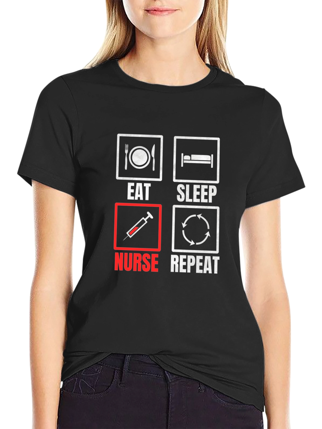 Eat Sleep Nurse Repeat T-Shirt Nurse Apparel