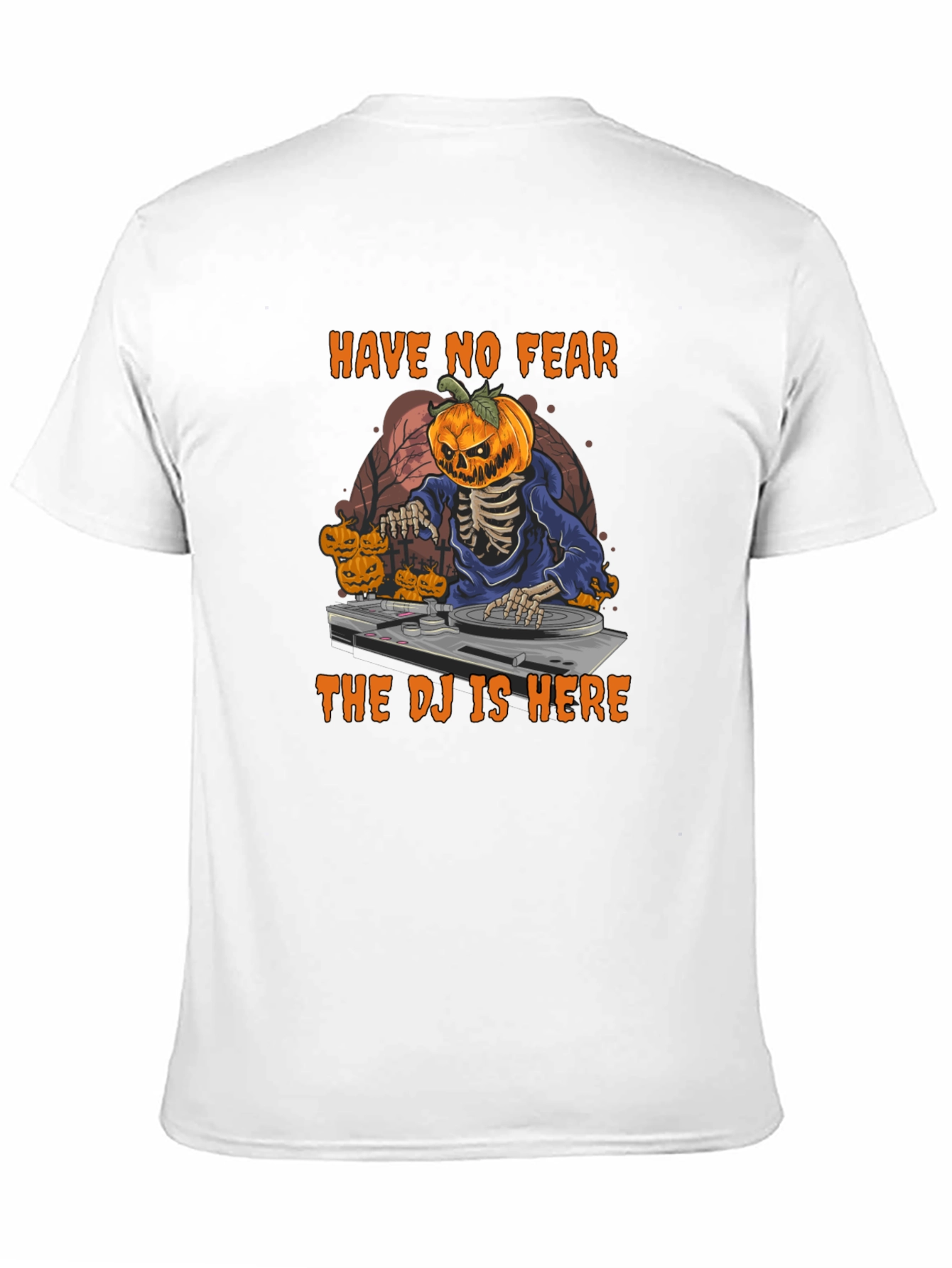 Halloween DJ Skeleton Pumpkin T-Shirt
