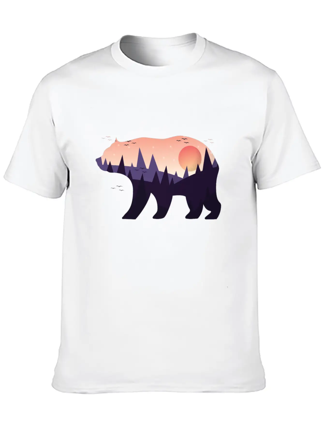 Landscape Grizzlybear Hiking Gift Unisex Casual T-Shirt – Clean Design For Daily Comfort