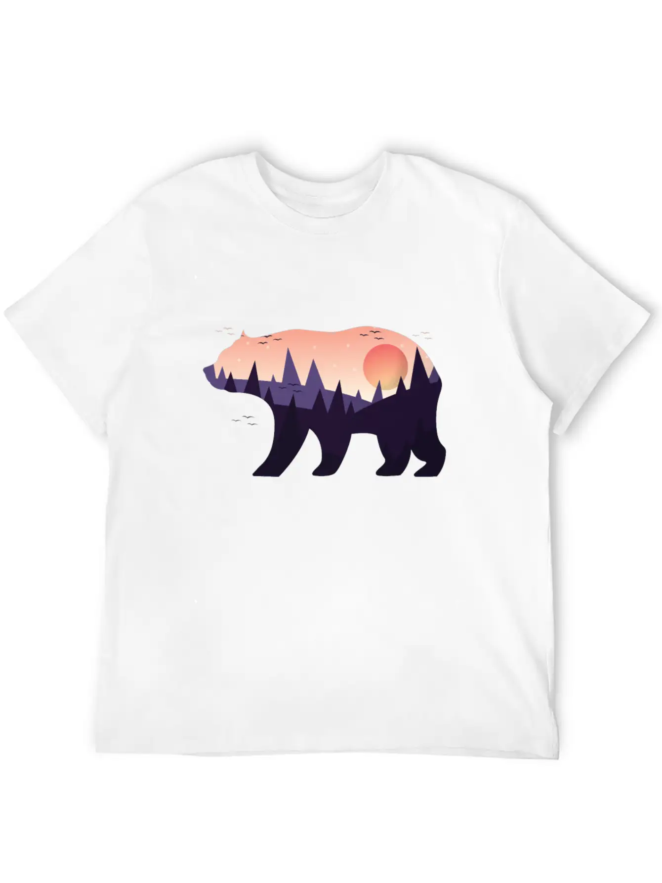 Landscape Grizzlybear Hiking Gift Unisex Casual T-Shirt – Clean Design For Daily Comfort