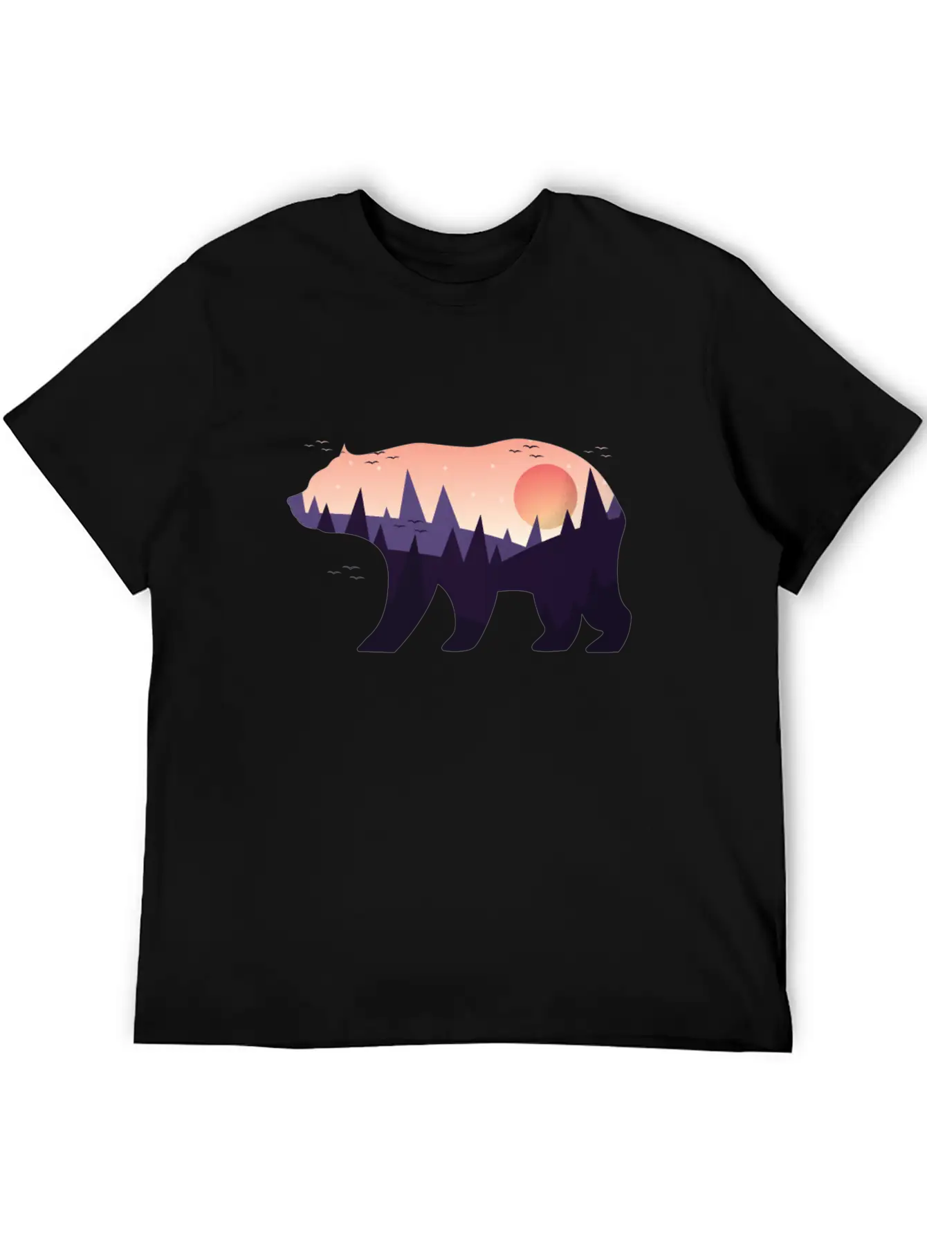 Landscape Grizzlybear Hiking Gift Unisex Casual T-Shirt – Clean Design For Daily Comfort