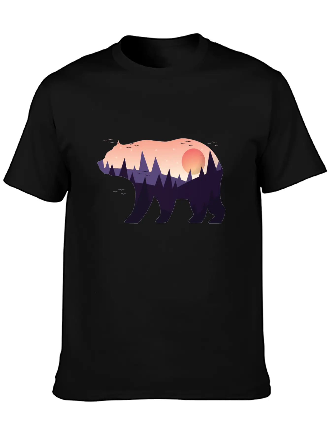 Landscape Grizzlybear Hiking Gift Unisex Casual T-Shirt – Clean Design For Daily Comfort