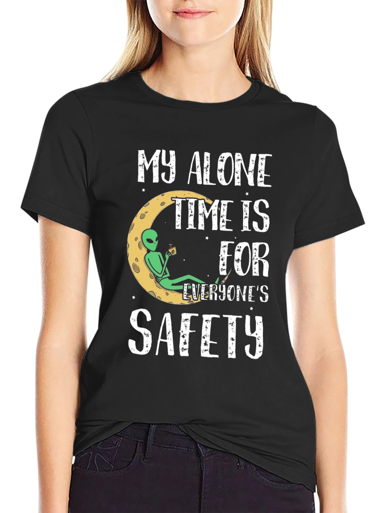 Alone Time Alien Graphic Tee