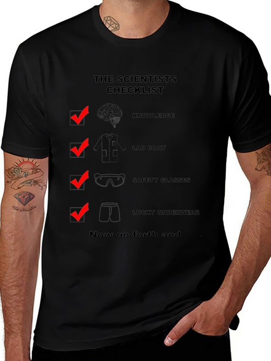Scientist Checklist Novelty Graphic T-Shirt