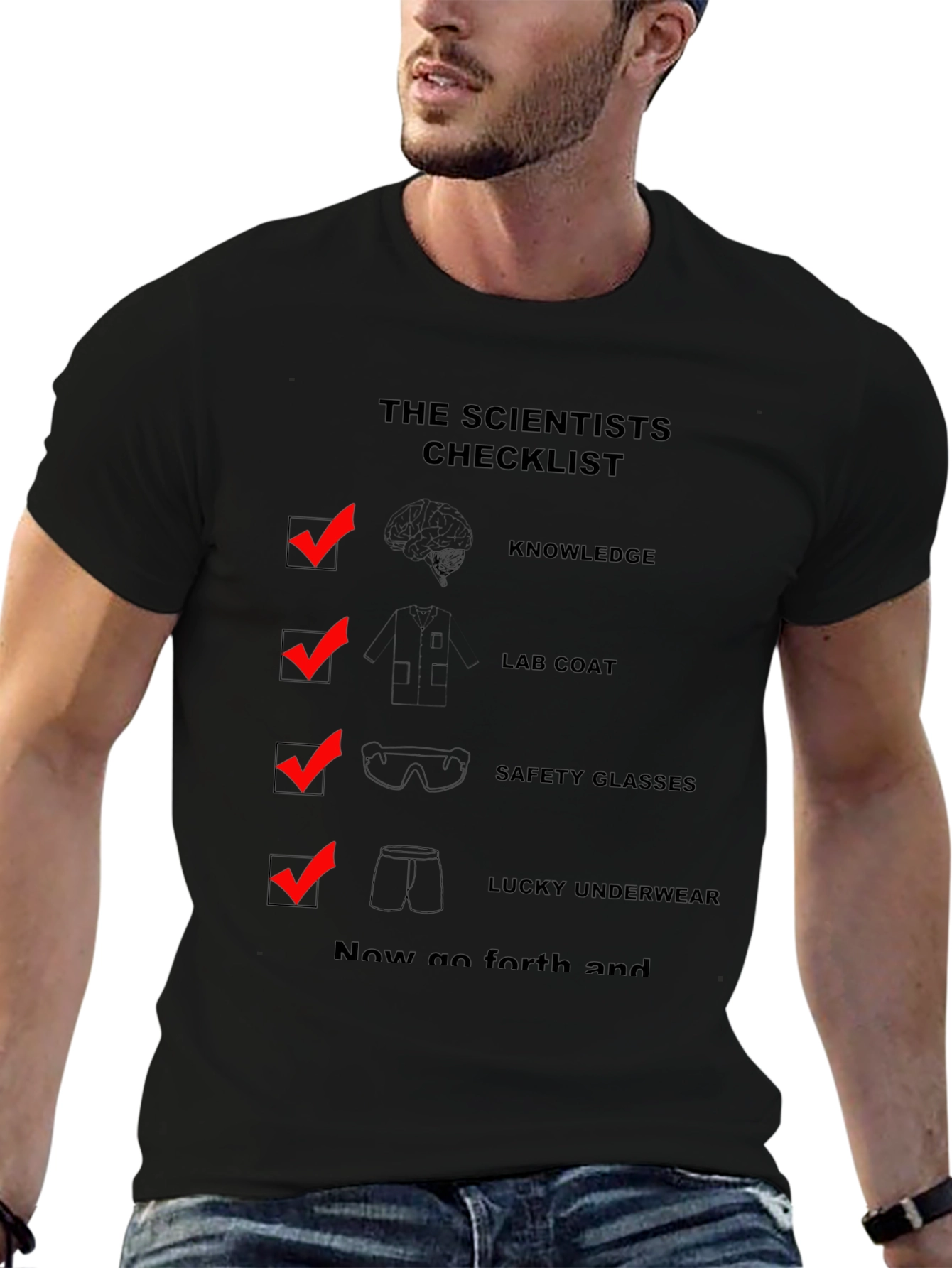 Scientist Checklist Novelty Graphic T-Shirt