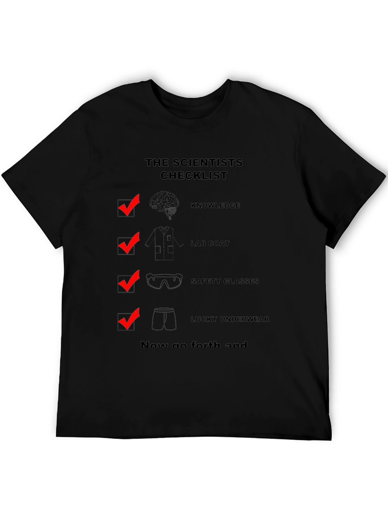 Scientist Checklist Novelty Graphic T-Shirt