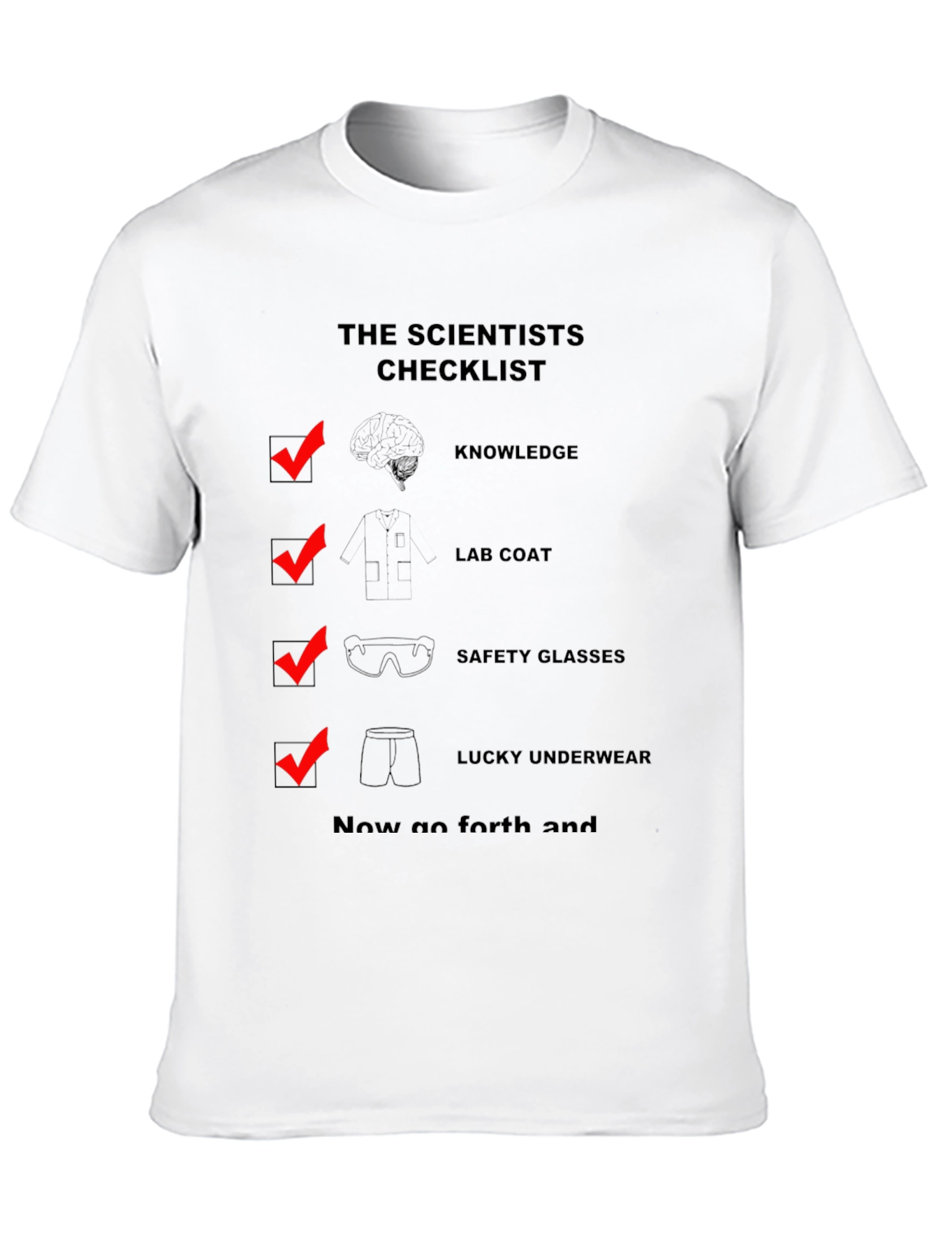Scientist Checklist Novelty Graphic T-Shirt