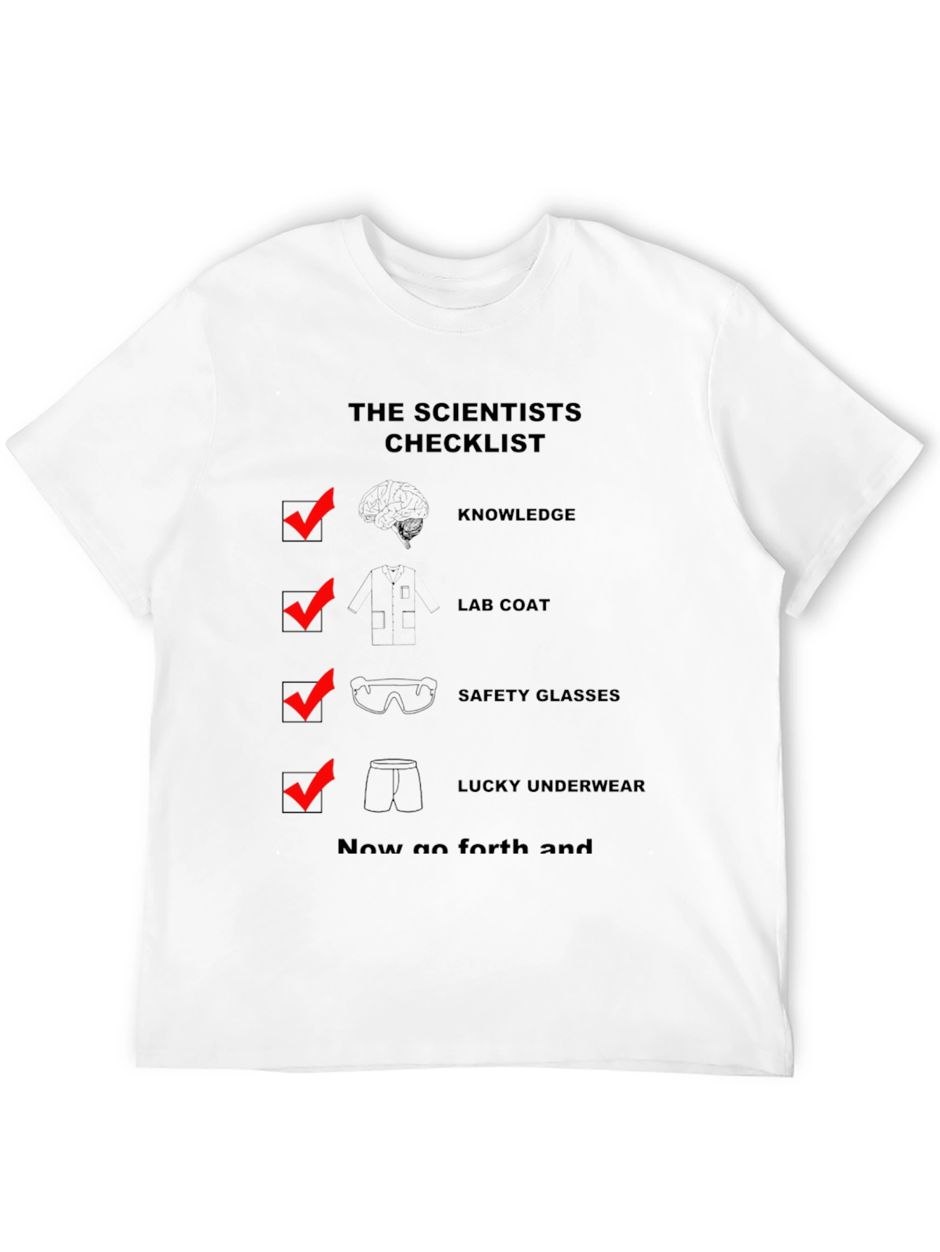 Scientist Checklist Novelty Graphic T-Shirt
