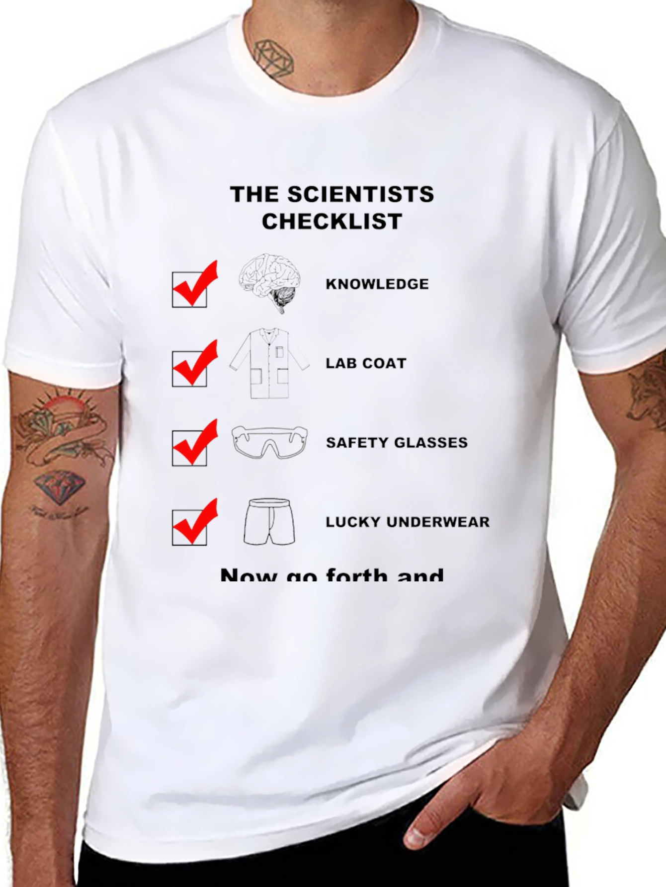 Scientist Checklist Novelty Graphic T-Shirt