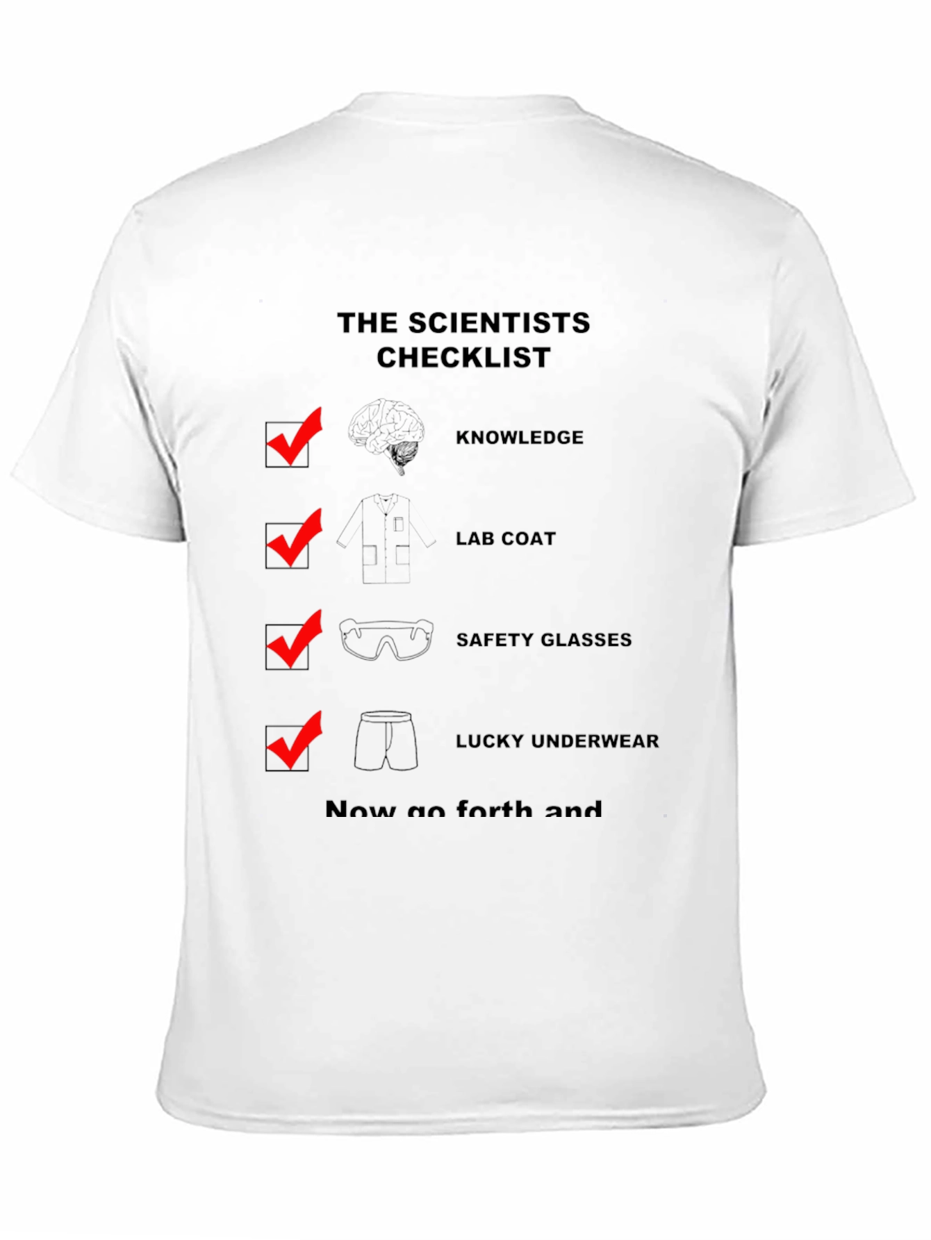 Scientist Checklist Novelty Graphic T-Shirt