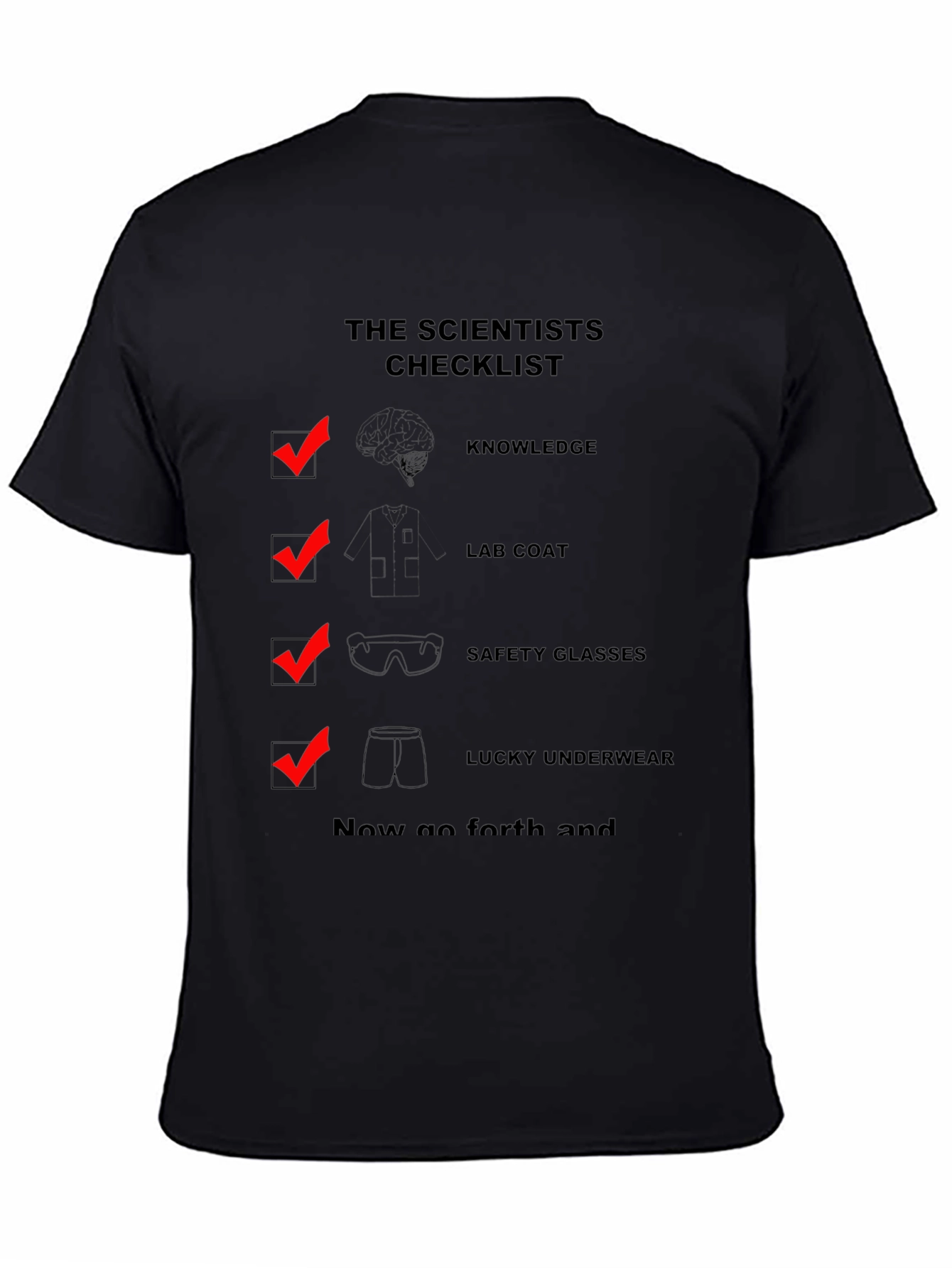 Scientist Checklist Novelty Graphic T-Shirt