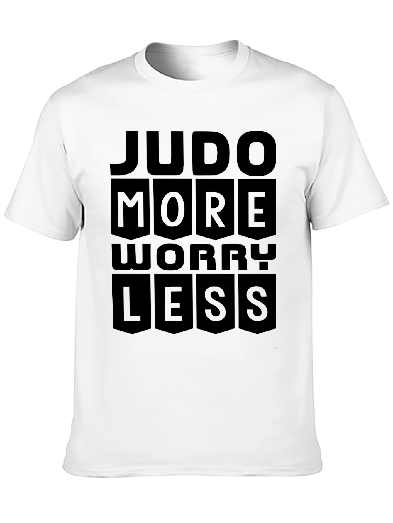 Judo More Worry Less Black Graphic T-Shirt