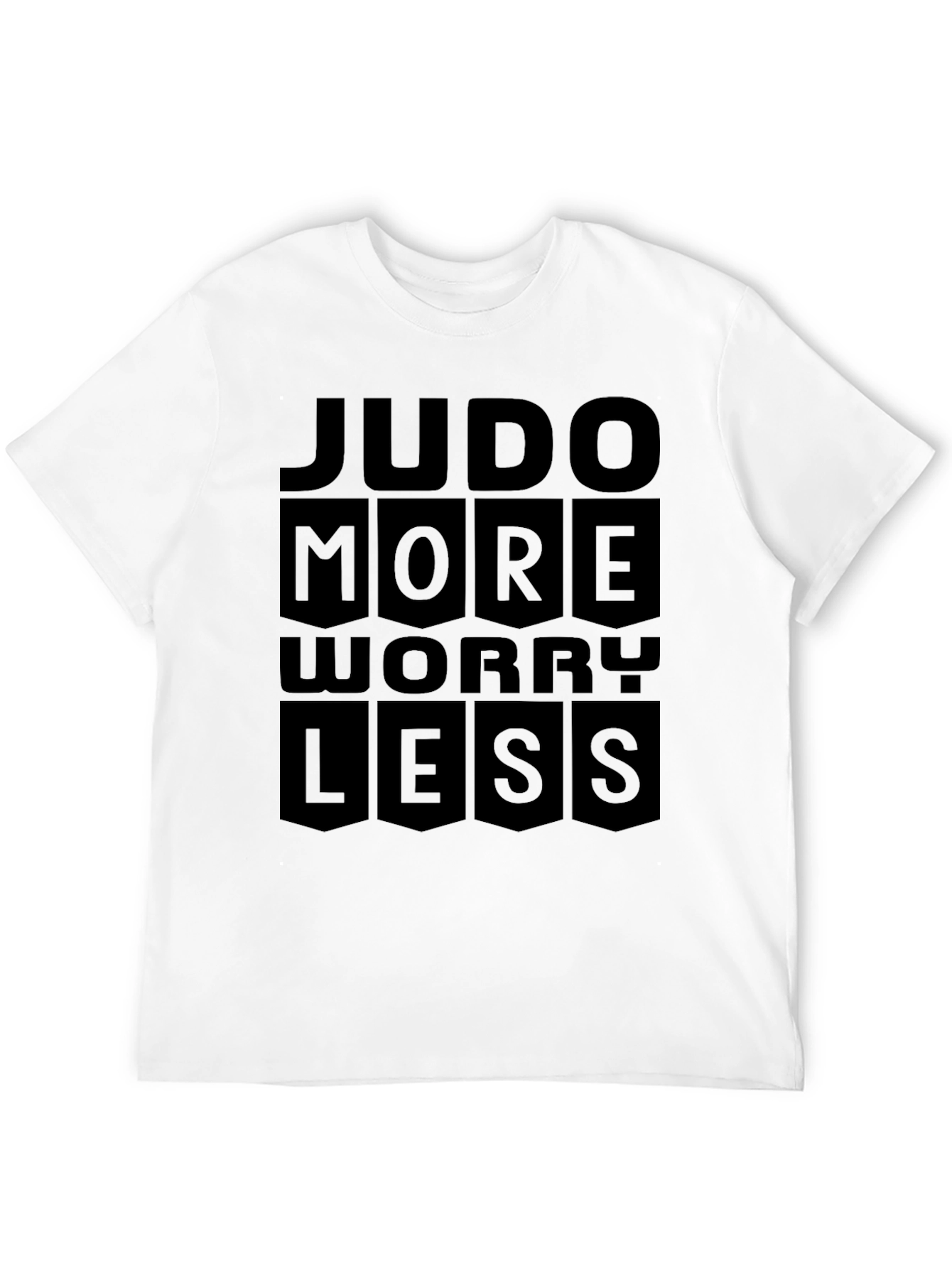 Judo More Worry Less Black Graphic T-Shirt