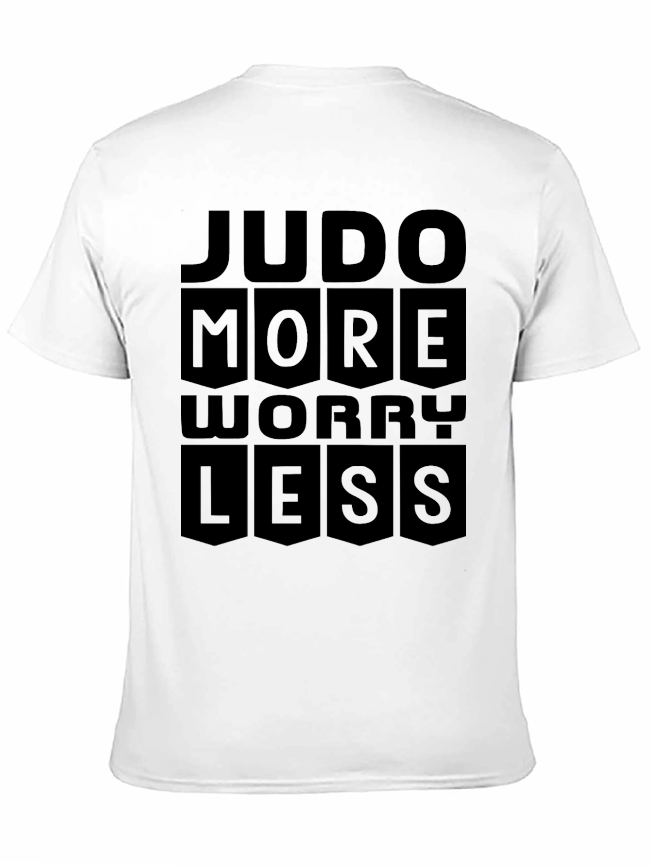 Judo More Worry Less Black Graphic T-Shirt