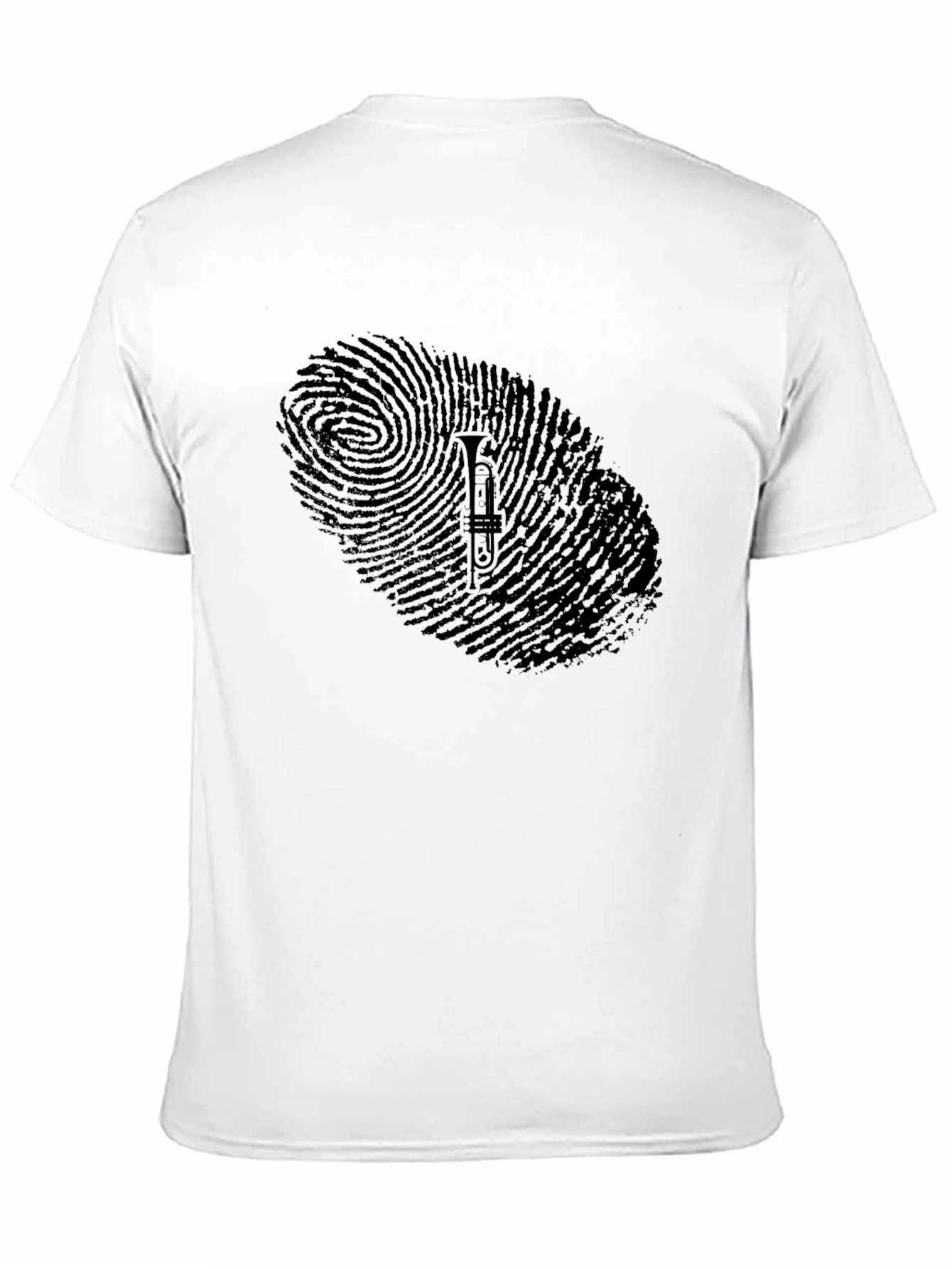 Trumpet Fingerprint Graphic Tee - Unique Musician T-Shirt