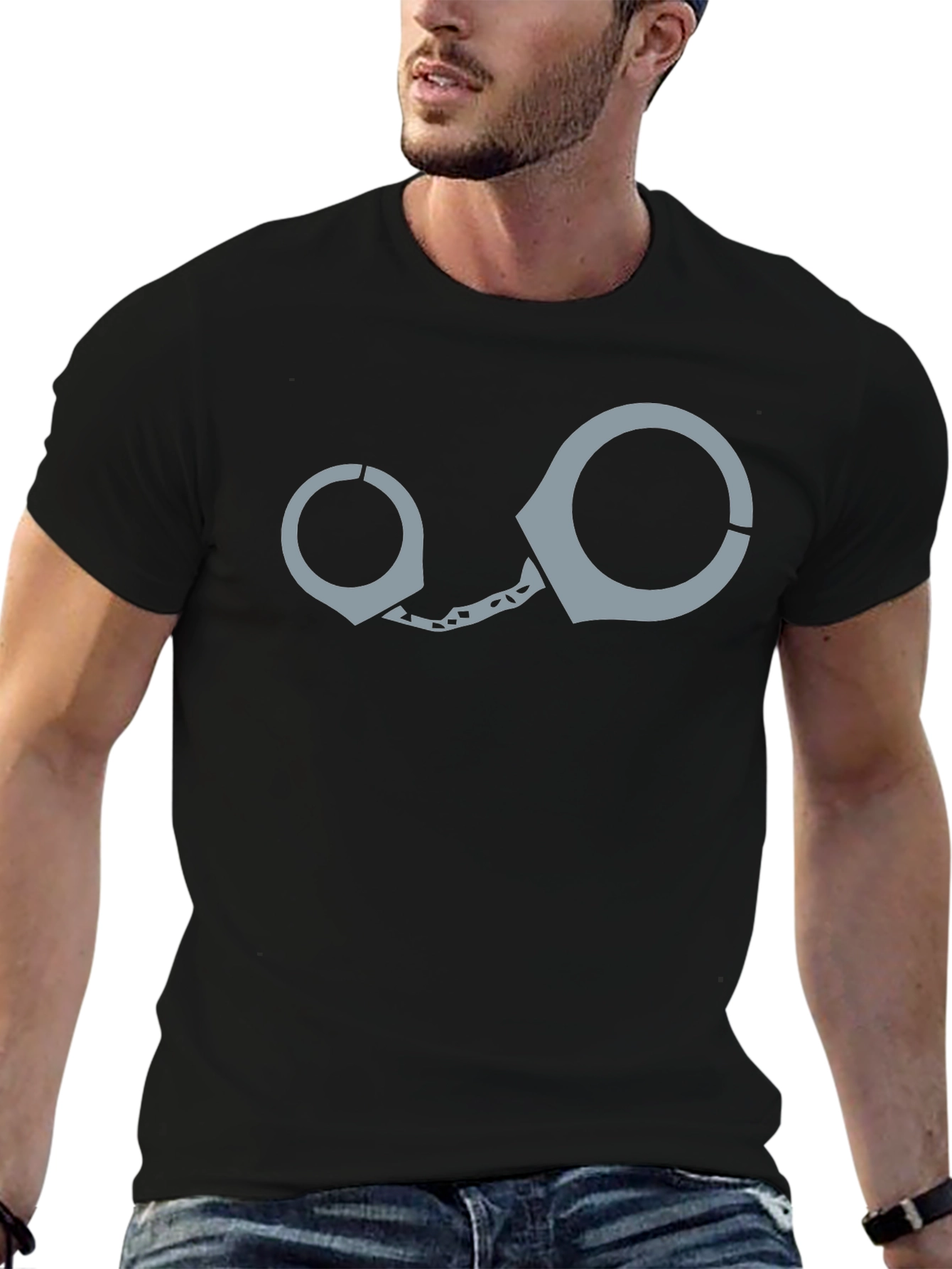 Handcuff Graphic T-Shirt - Novelty Design