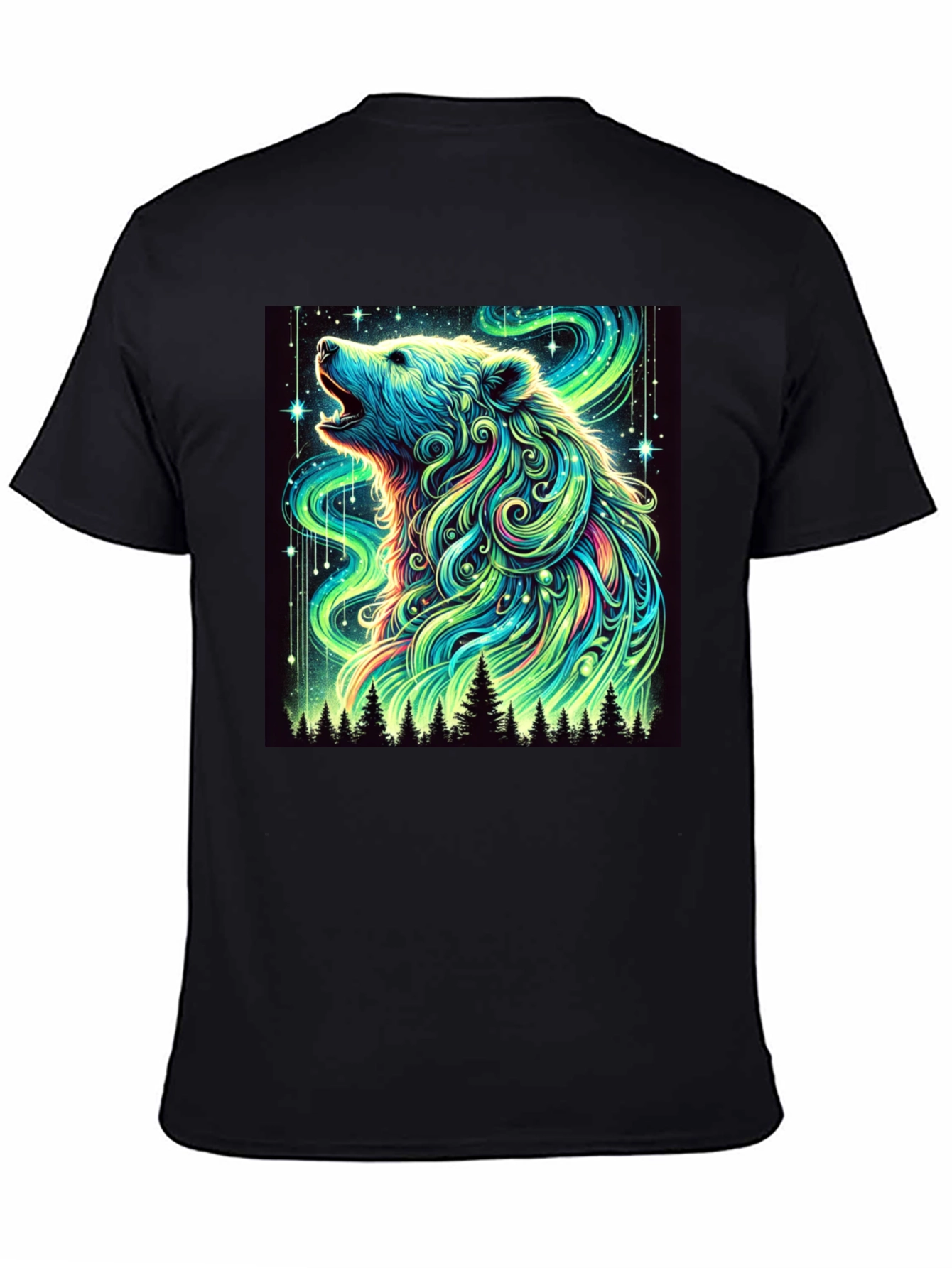 Aurora Bear Black T-Shirt