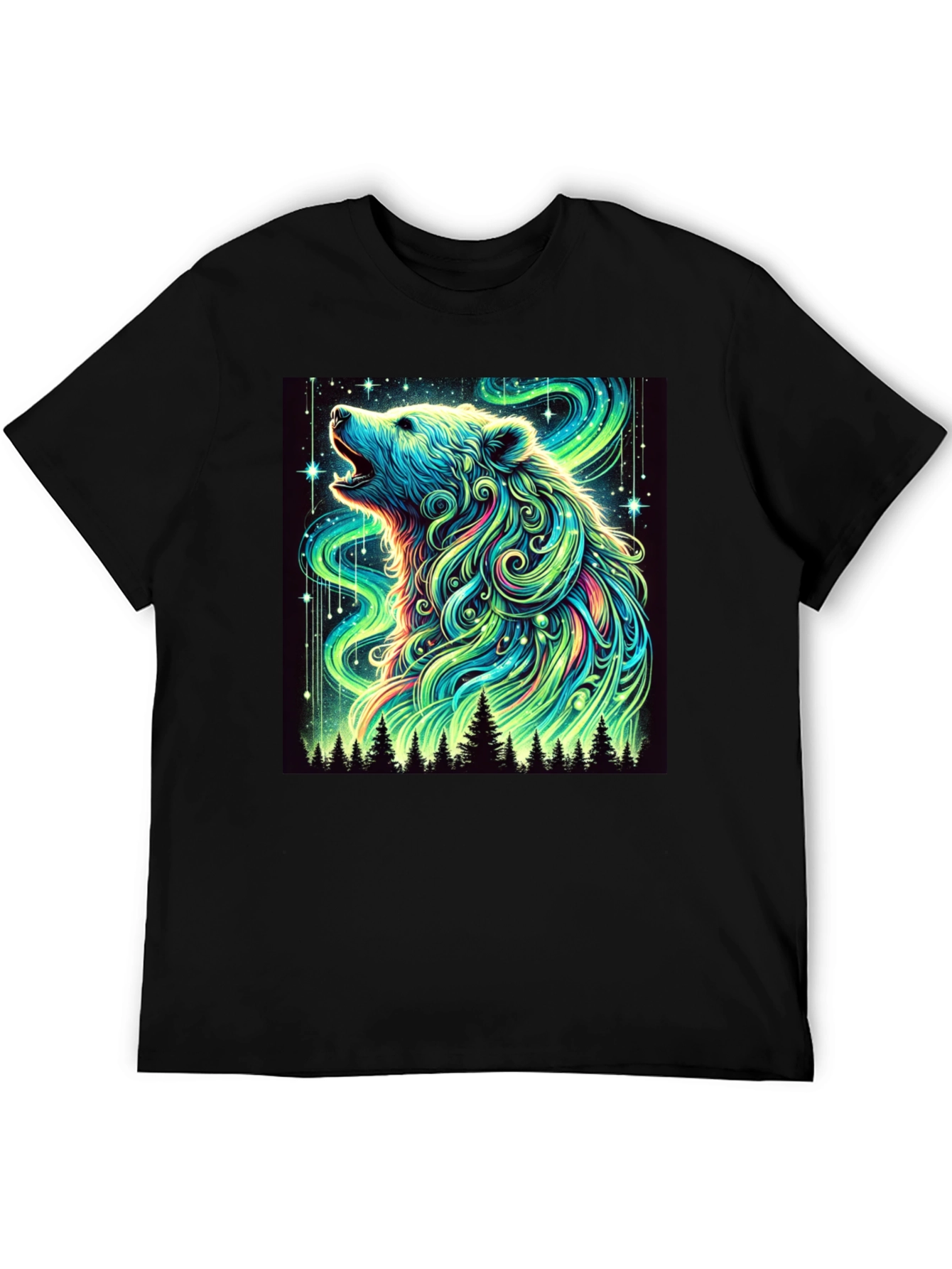 Aurora Bear Black T-Shirt