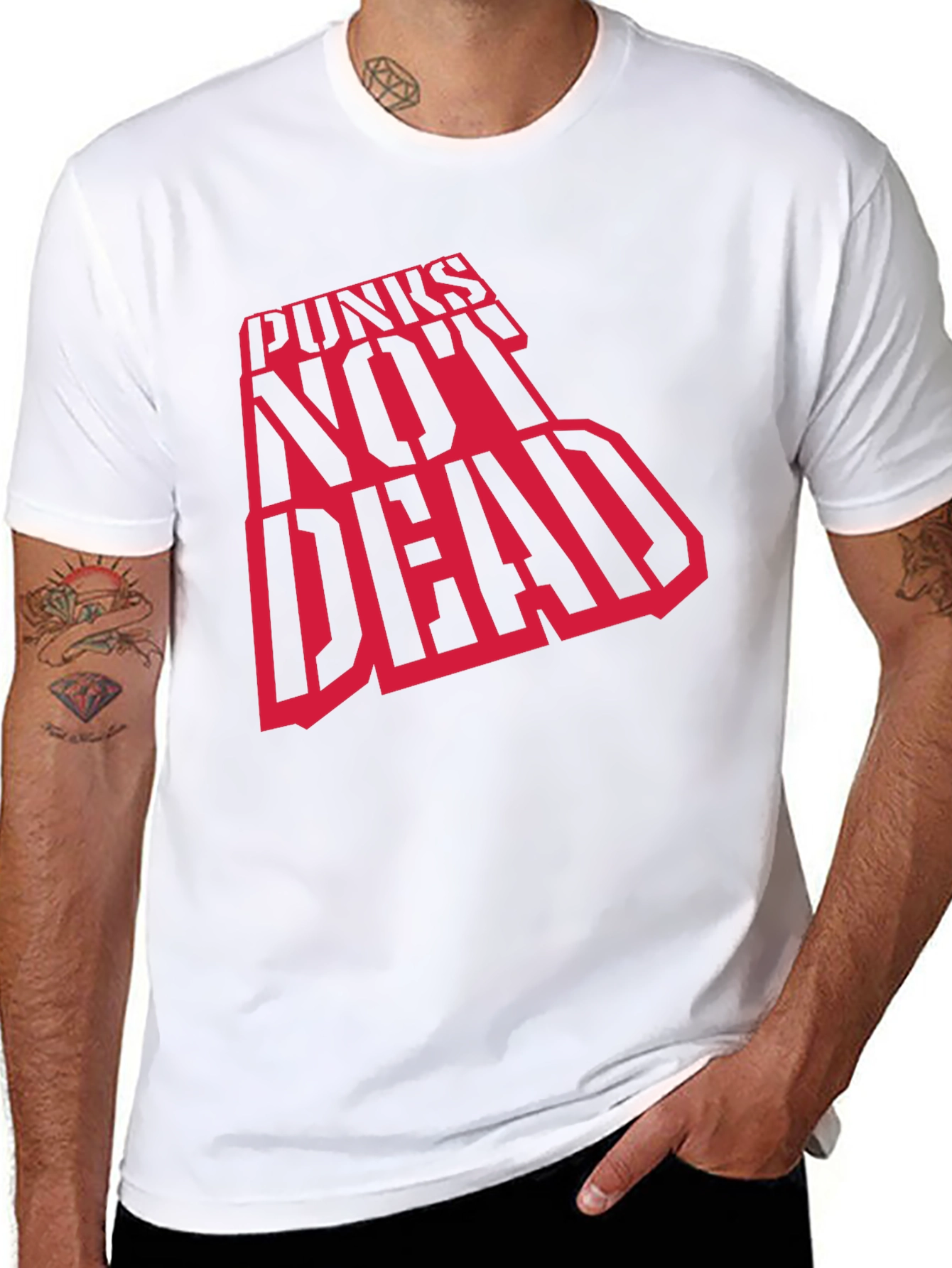 Punks Not Dead Graphic Tee - Black Cotton T-Shirt