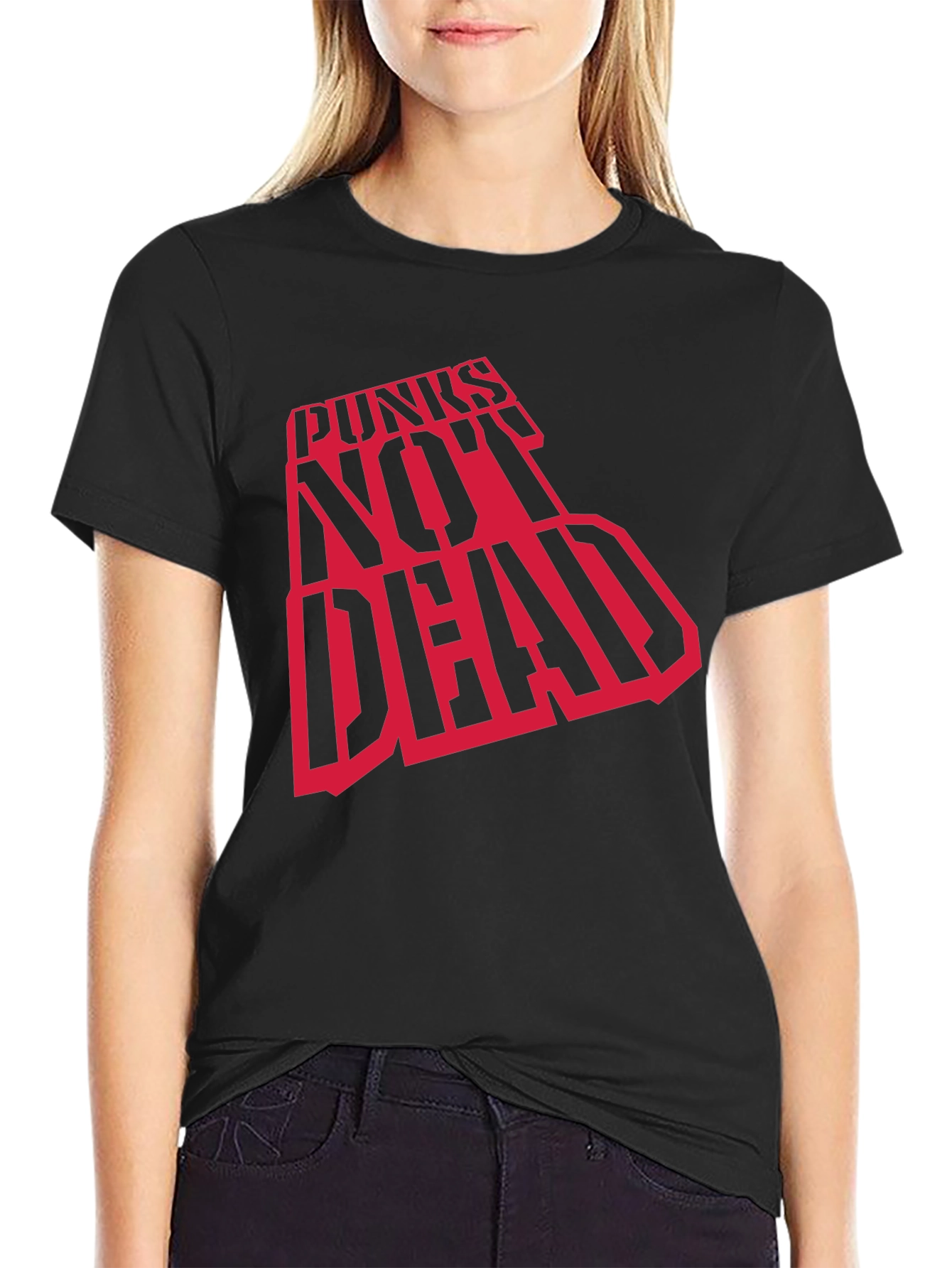 Punks Not Dead Graphic Tee - Black Cotton T-Shirt
