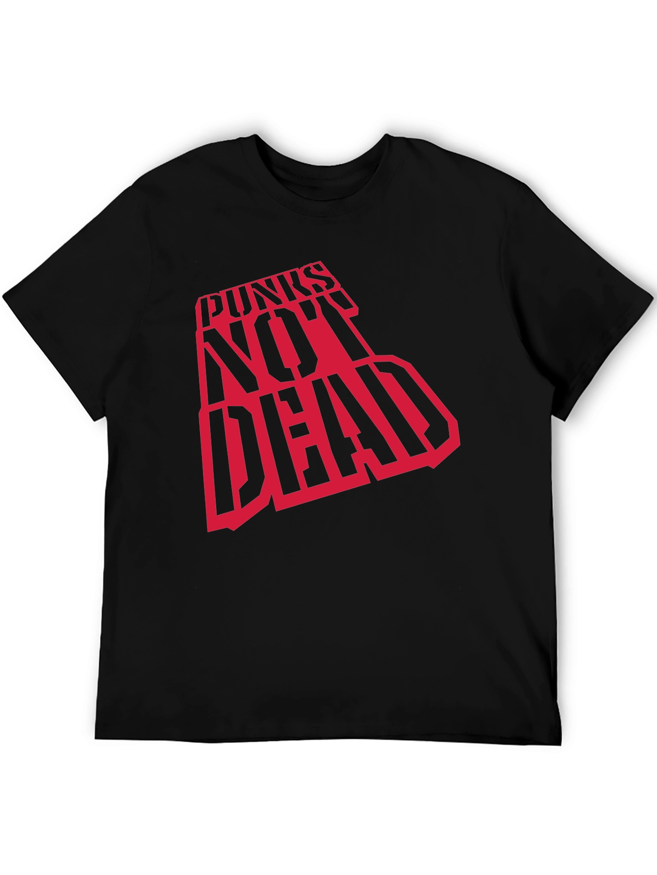 Punks Not Dead Graphic Tee - Black Cotton T-Shirt