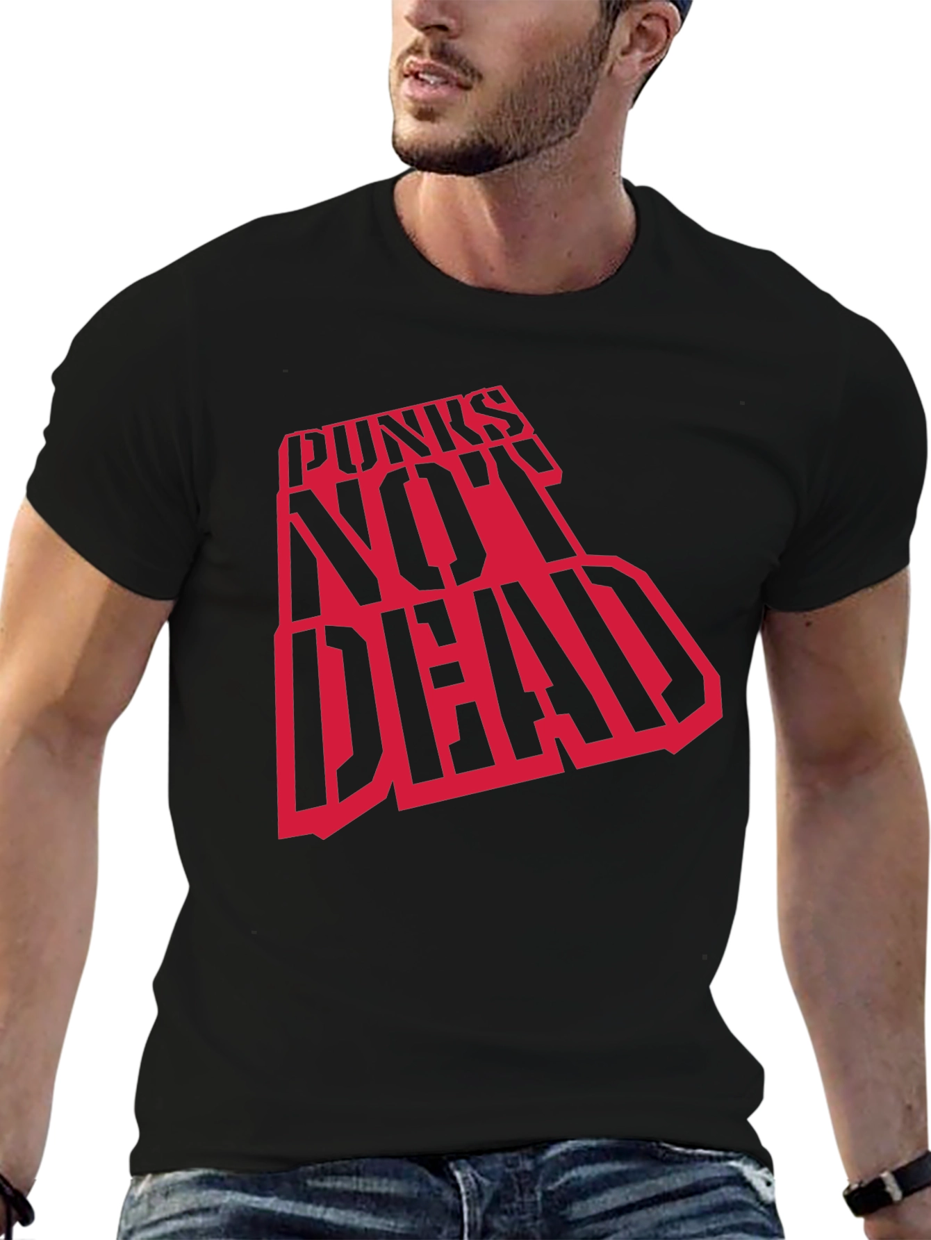 Punks Not Dead Graphic Tee - Black Cotton T-Shirt