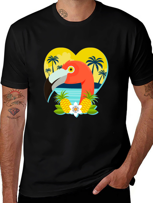 Tropical Flamingo Graphic T-Shirt