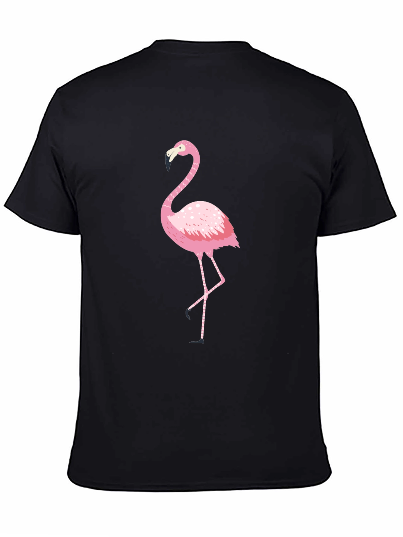 Pink Flamingo Black T-Shirt