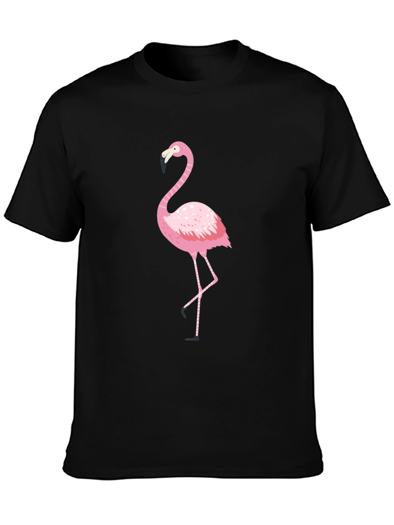 Pink Flamingo Black T-Shirt